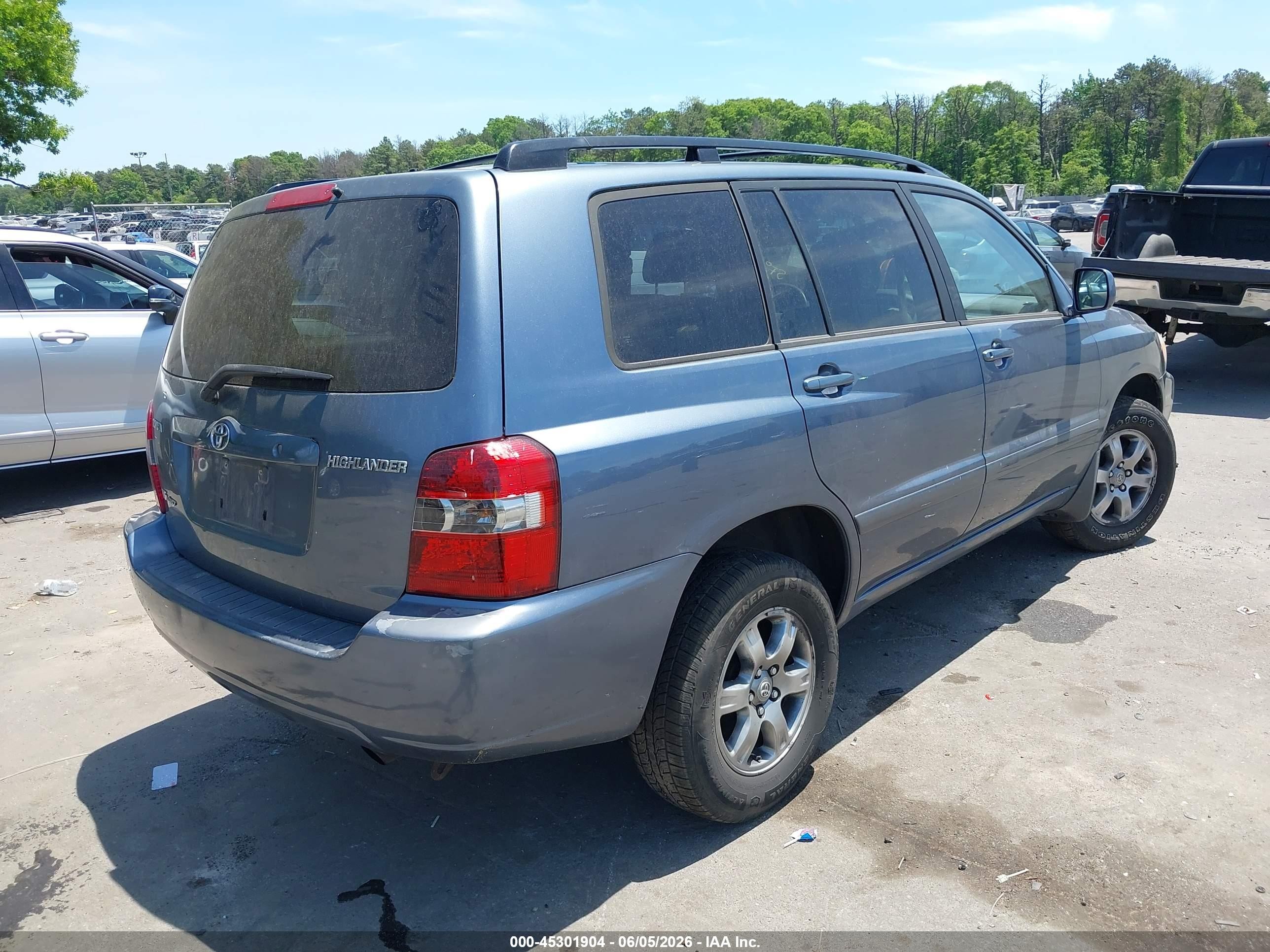 2005 Toyota Highlander V6 Light Blue vin: JTEEP21A150126357