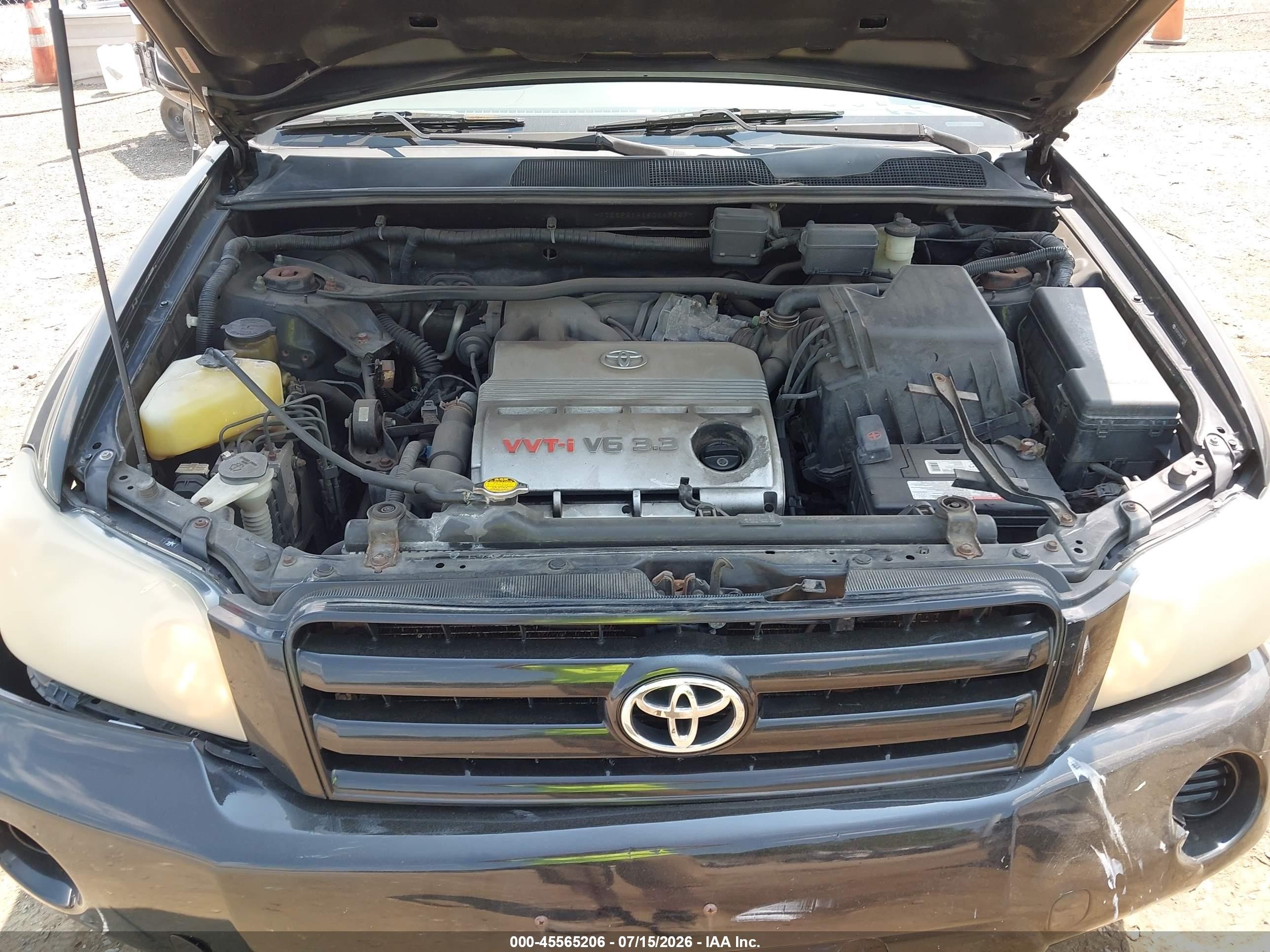 2006 Toyota Highlander V6 Black vin: JTEEP21A160149929