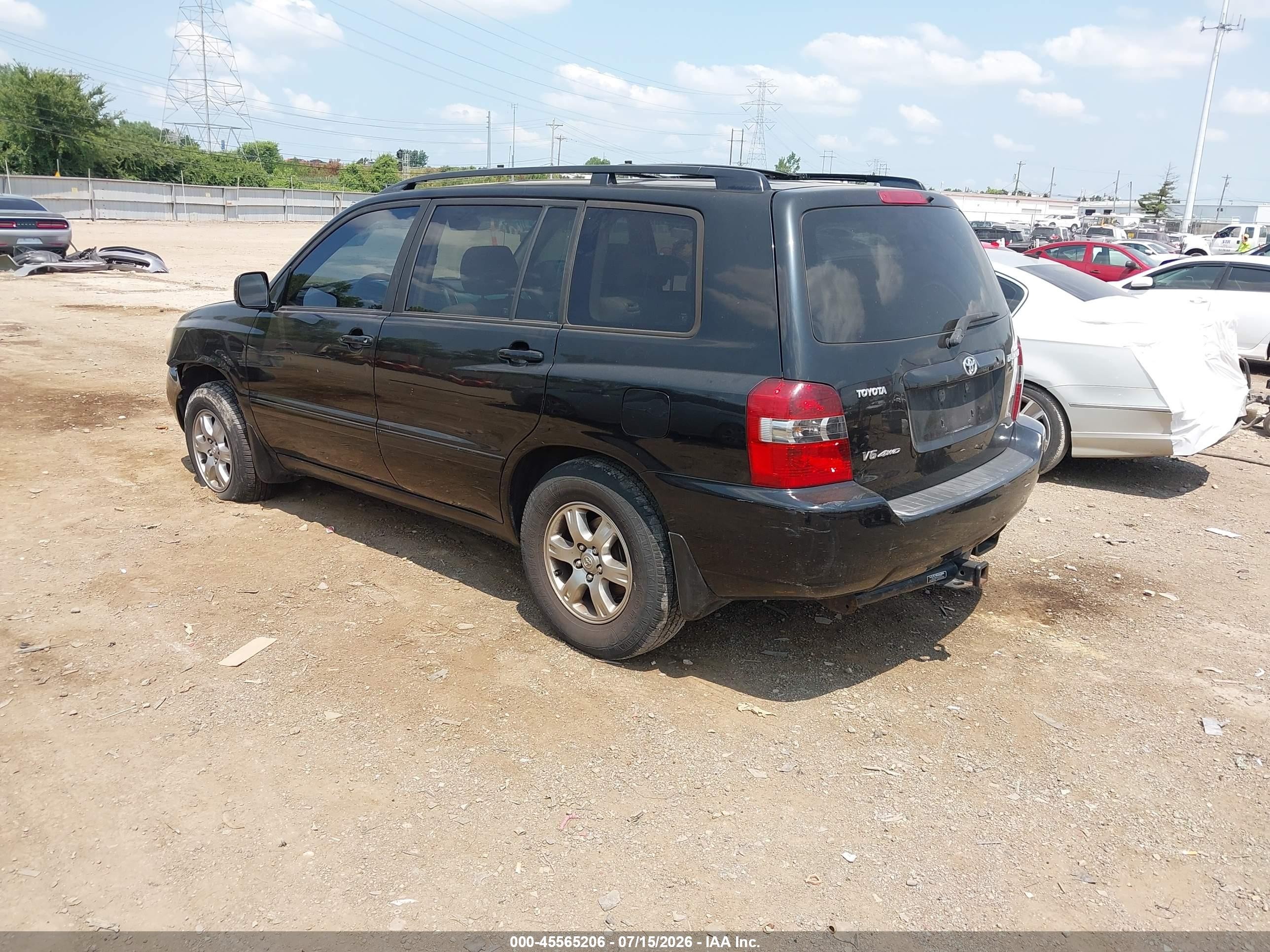 2006 Toyota Highlander V6 Black vin: JTEEP21A160149929