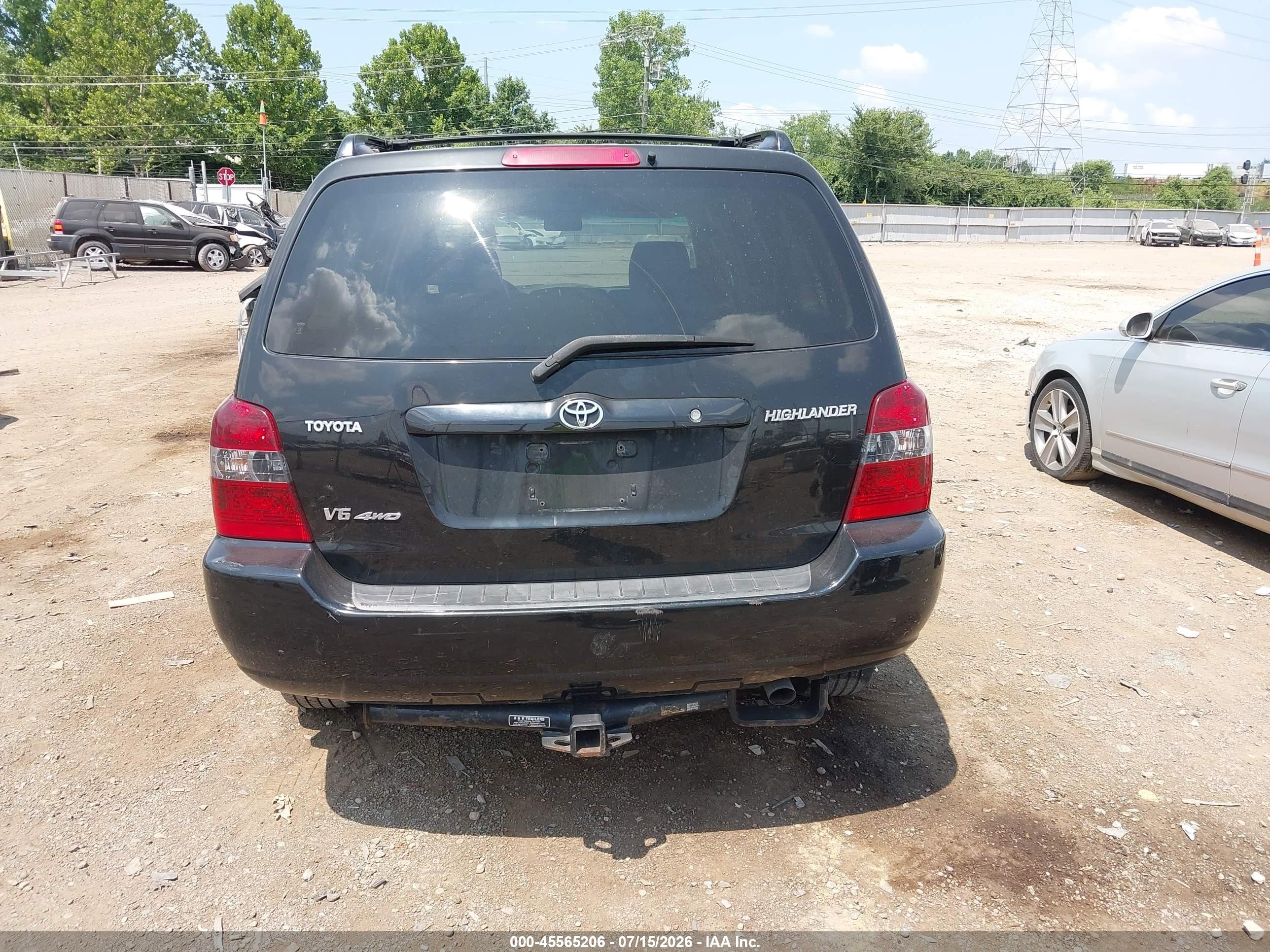 2006 Toyota Highlander V6 Black vin: JTEEP21A160149929