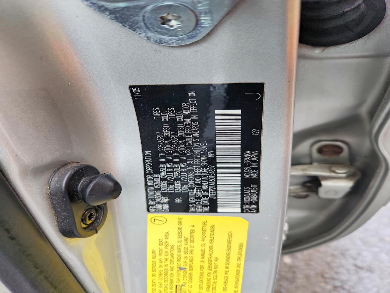2006 Toyota Highlander Limited Silver vin: JTEEP21A160154659