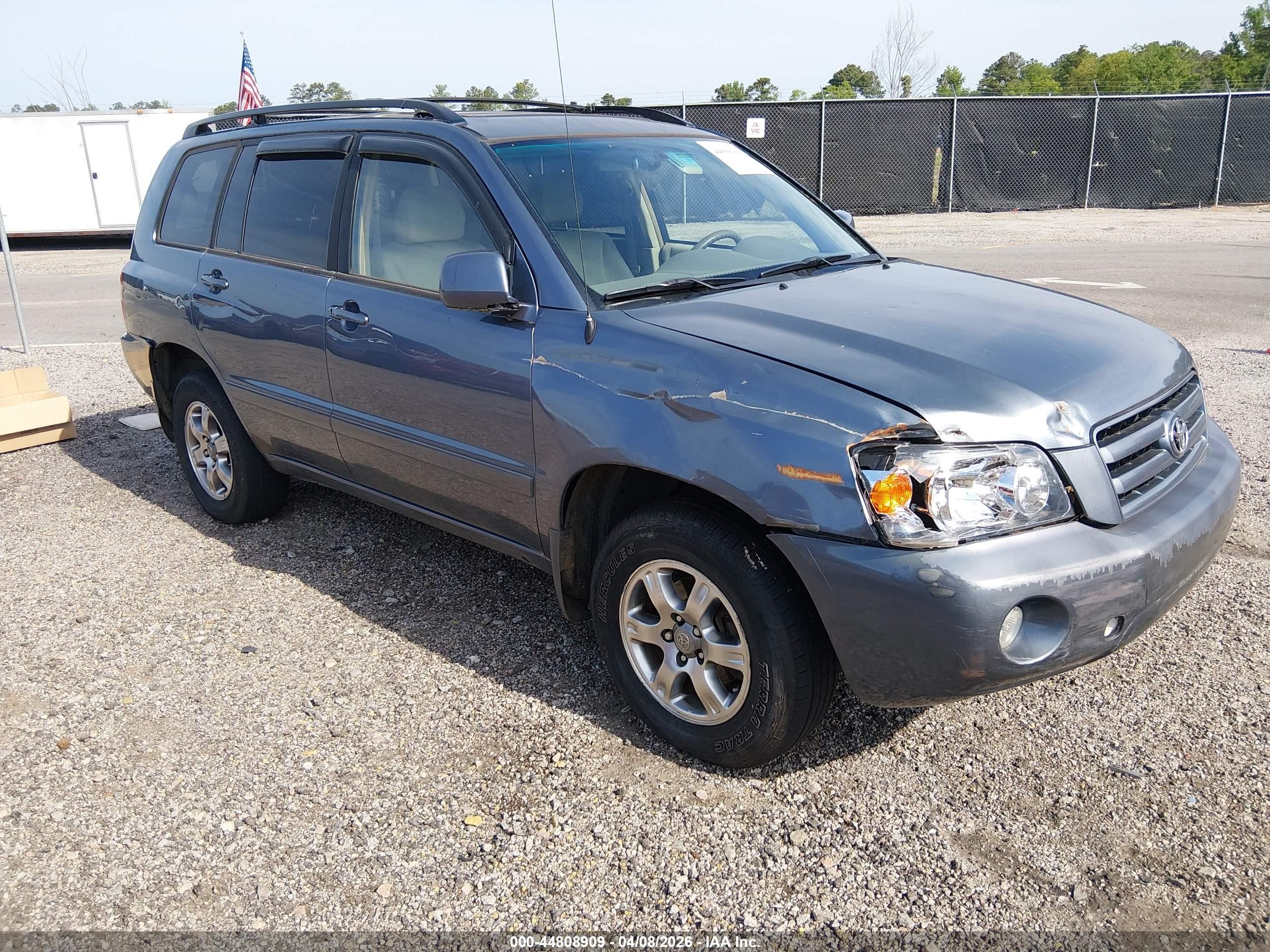 2006 Toyota Highlander V6 Gray vin: JTEEP21A160155004