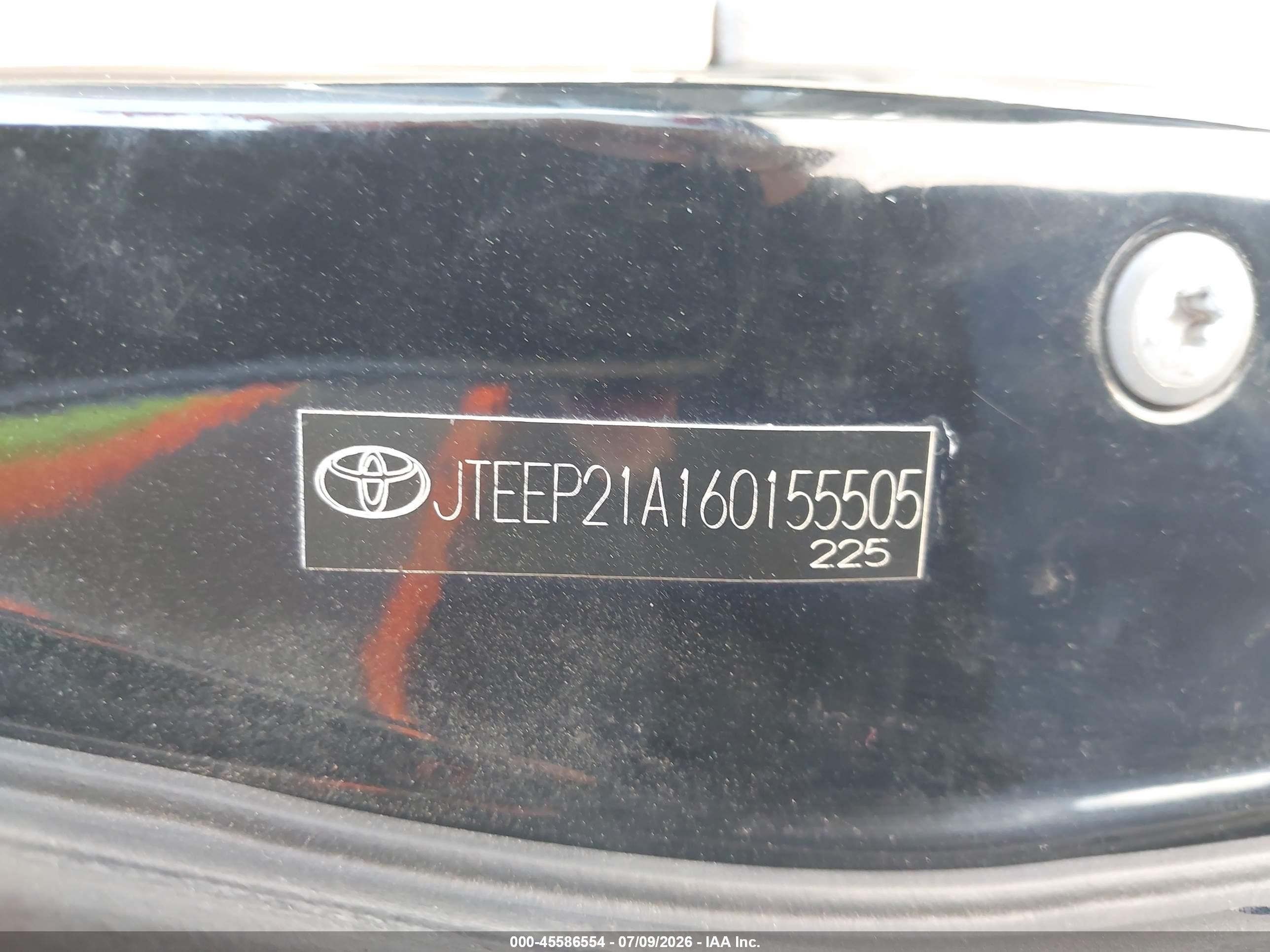 2006 Toyota Highlander V6 Black vin: JTEEP21A160155505
