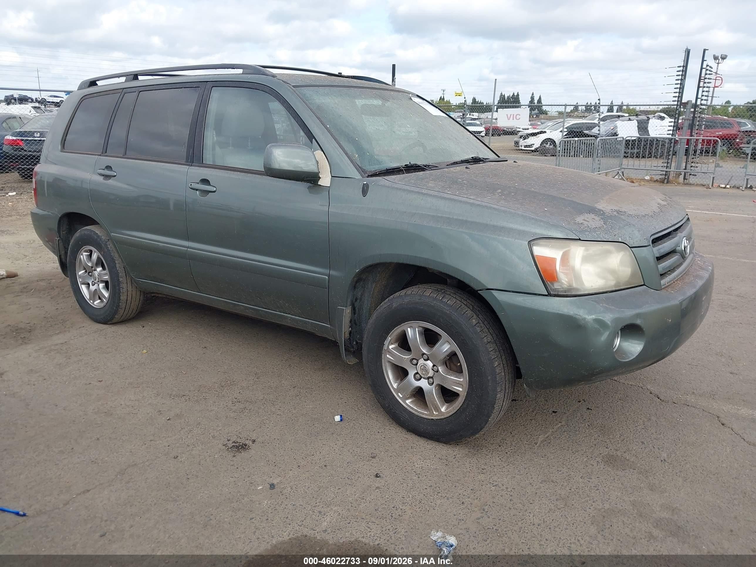 2006 Toyota Highlander V6 Green vin: JTEEP21A160158811