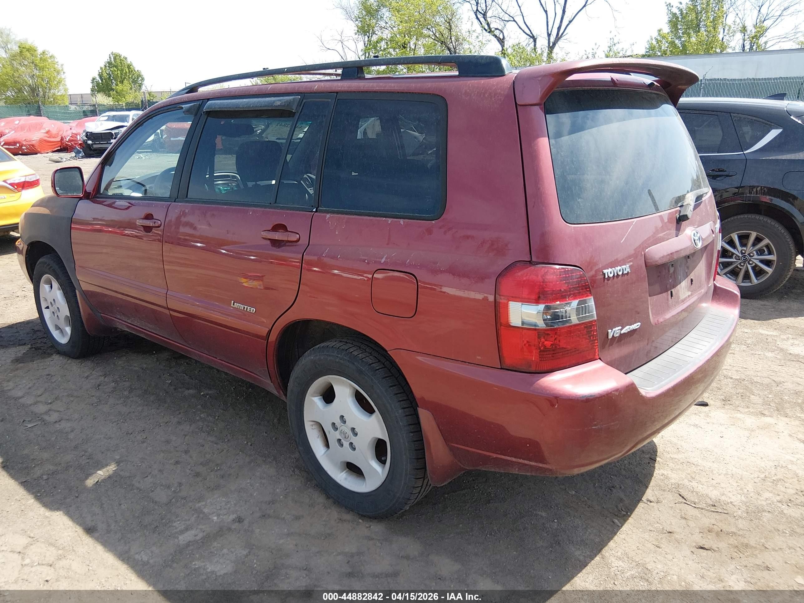 2006 Toyota Highlander Limited V6 Бордовый vin: JTEEP21A160182820