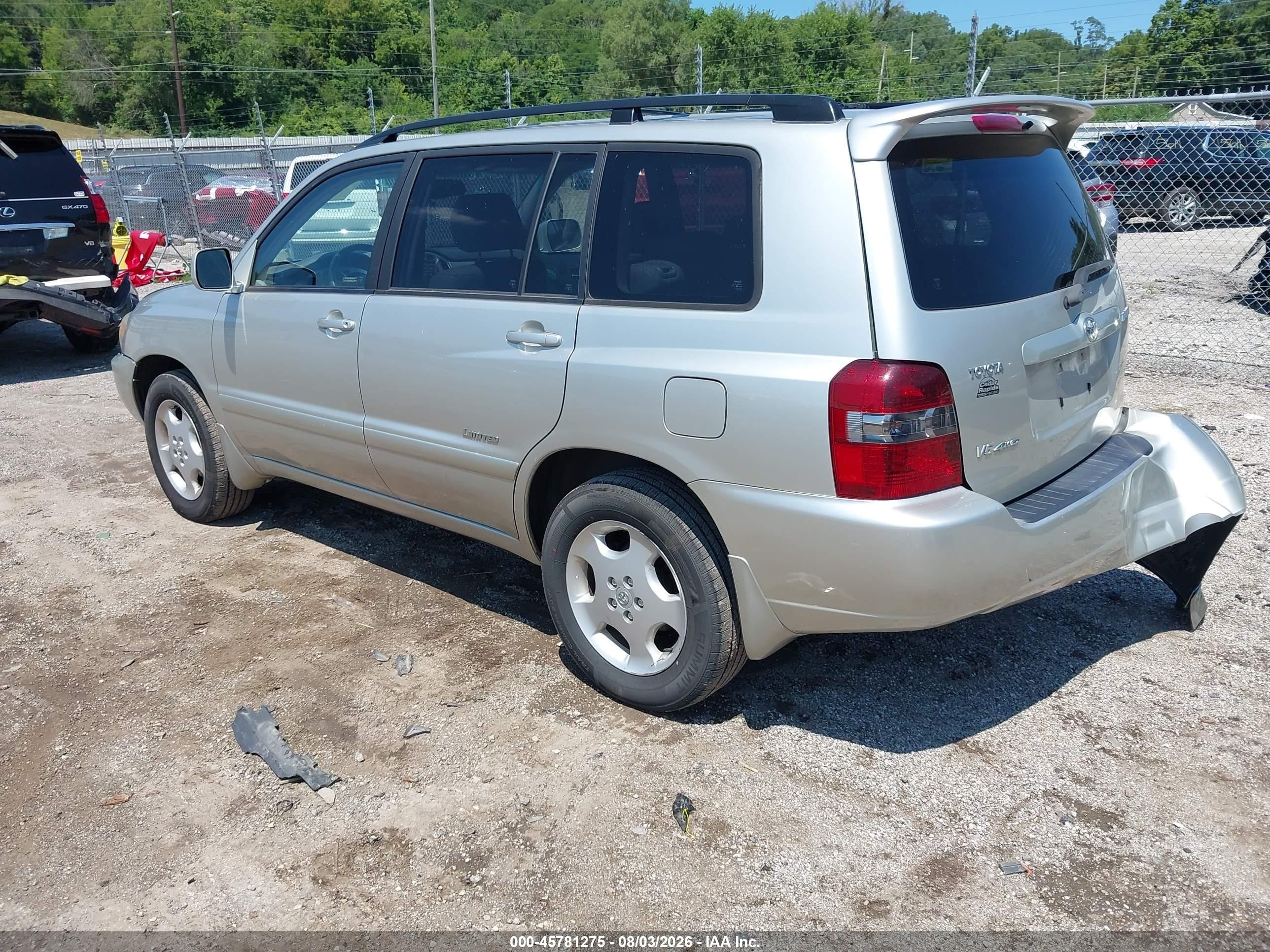 2006 Toyota Highlander Limited V6 Silver vin: JTEEP21A160186107