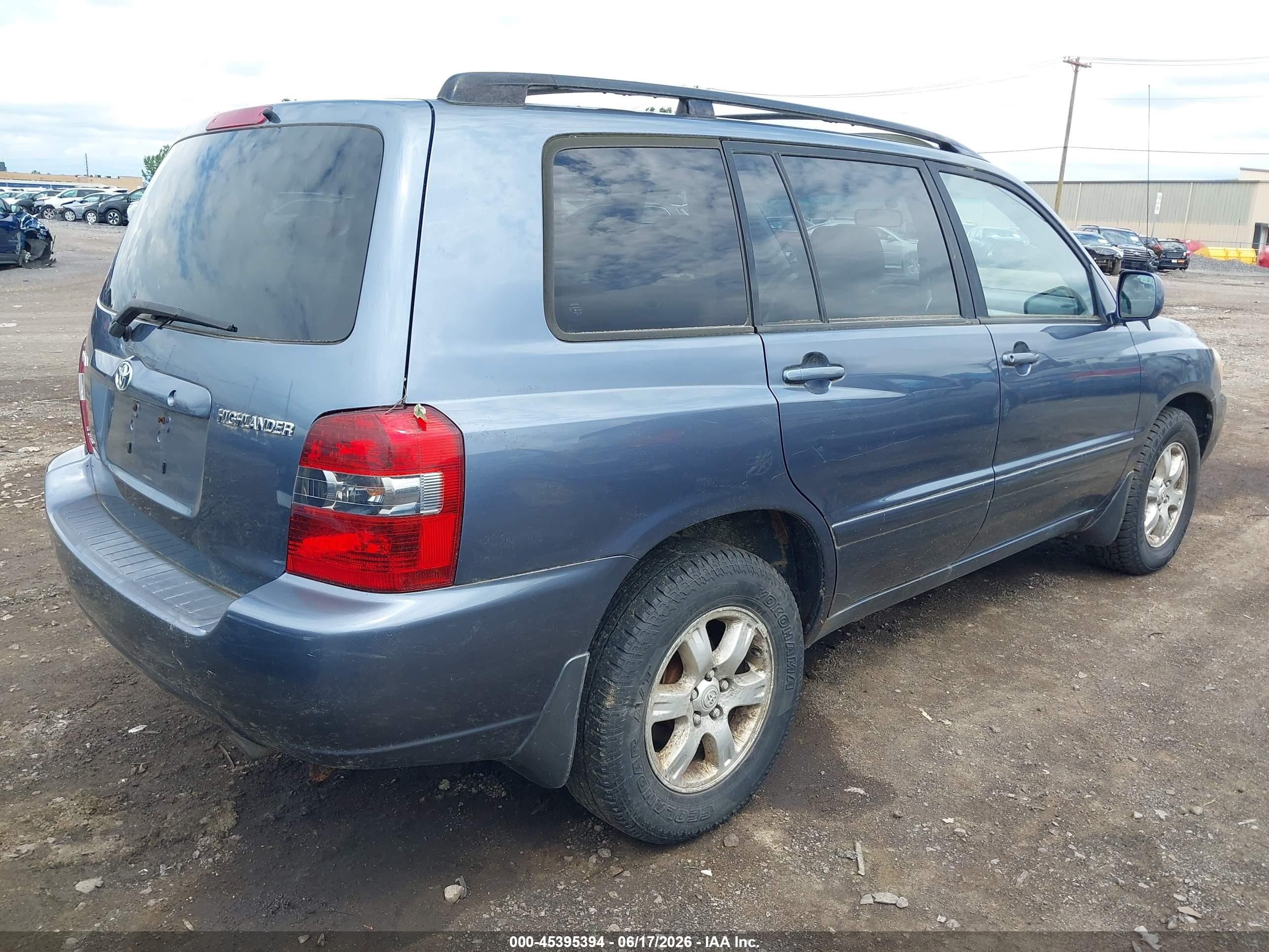 2006 Toyota Highlander V6 Blue vin: JTEEP21A160186446