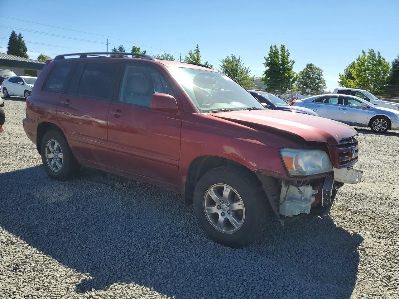 2007 Toyota Highlander Base Red vin: JTEEP21A170197996
