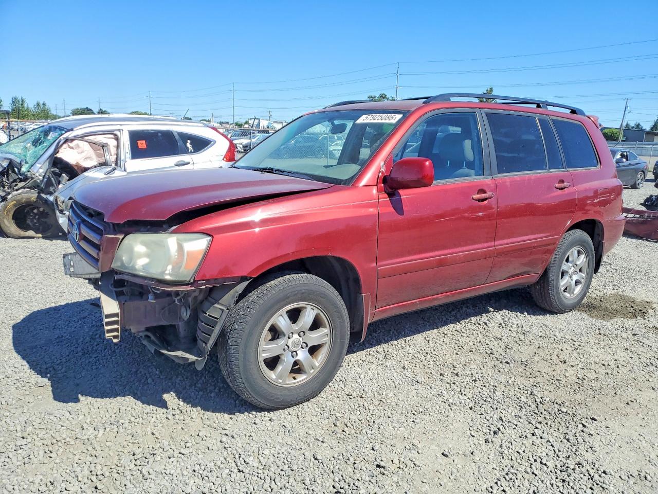 2007 Toyota Highlander Base Red vin: JTEEP21A170197996