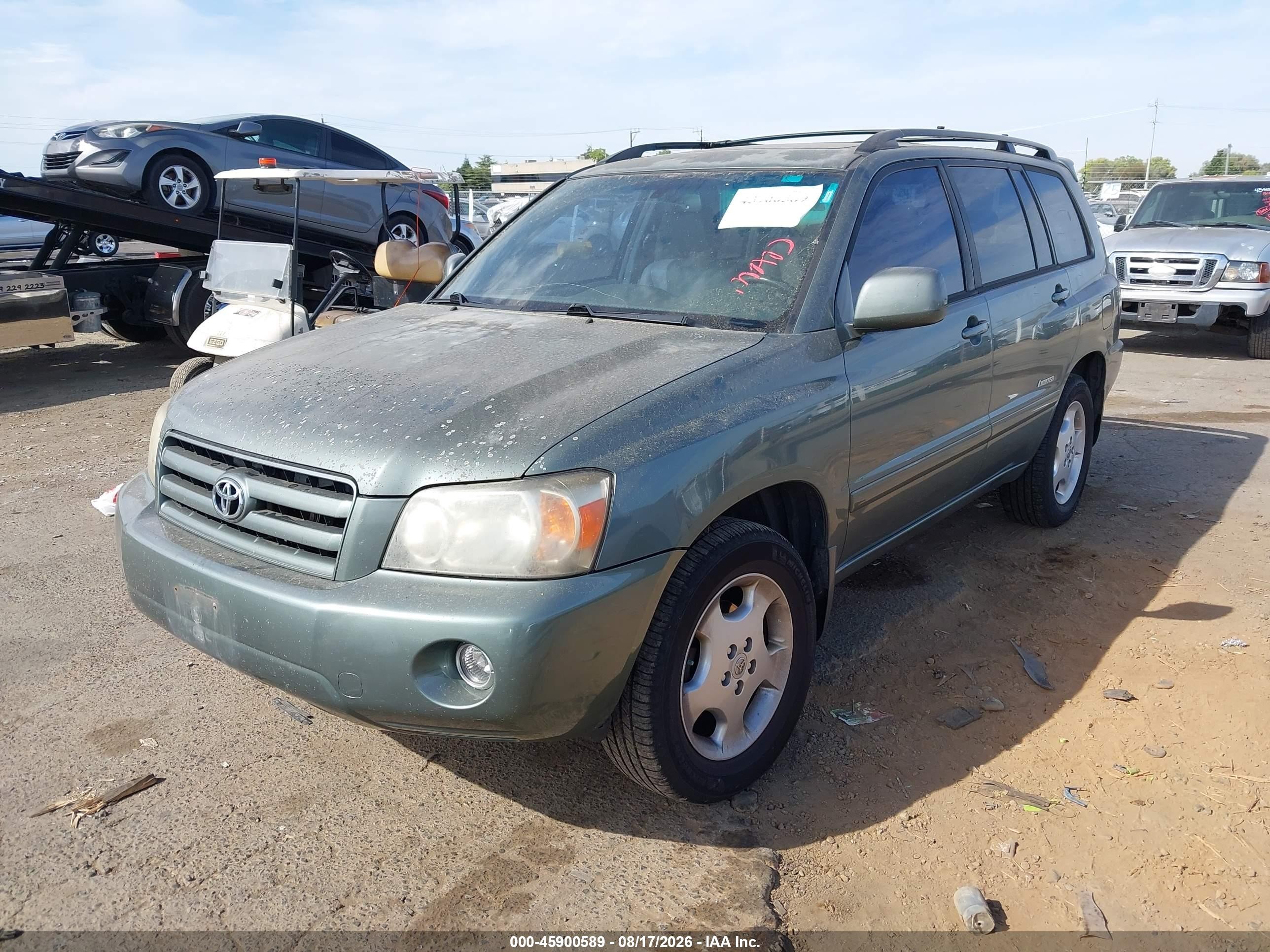2007 Toyota Highlander Limited W/3rd Row Green vin: JTEEP21A170208589