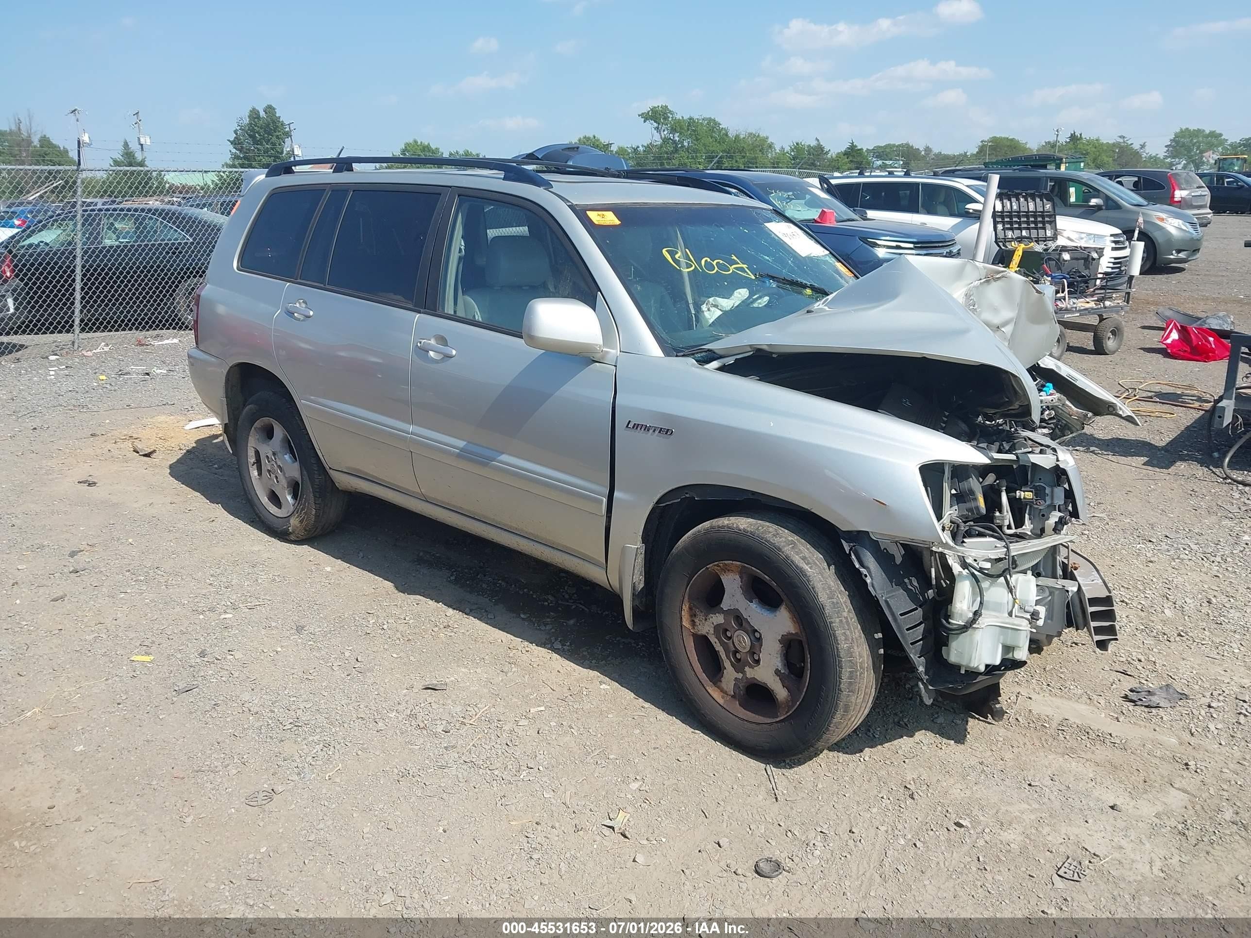 2004 Toyota Highlander Limited V6 Серебряный vin: JTEEP21A240031398