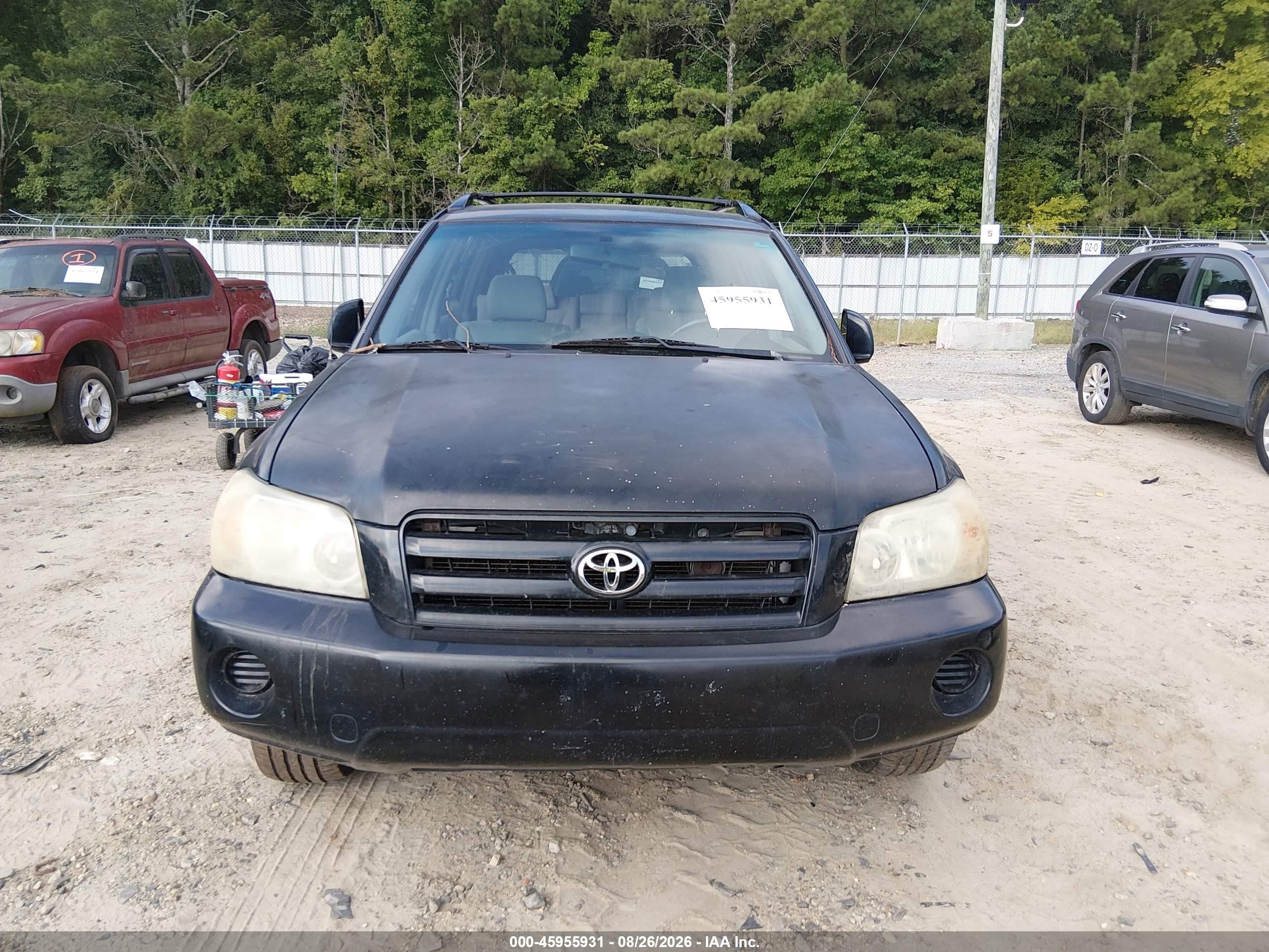 2006 Toyota Highlander V6 Black vin: JTEEP21A260145386
