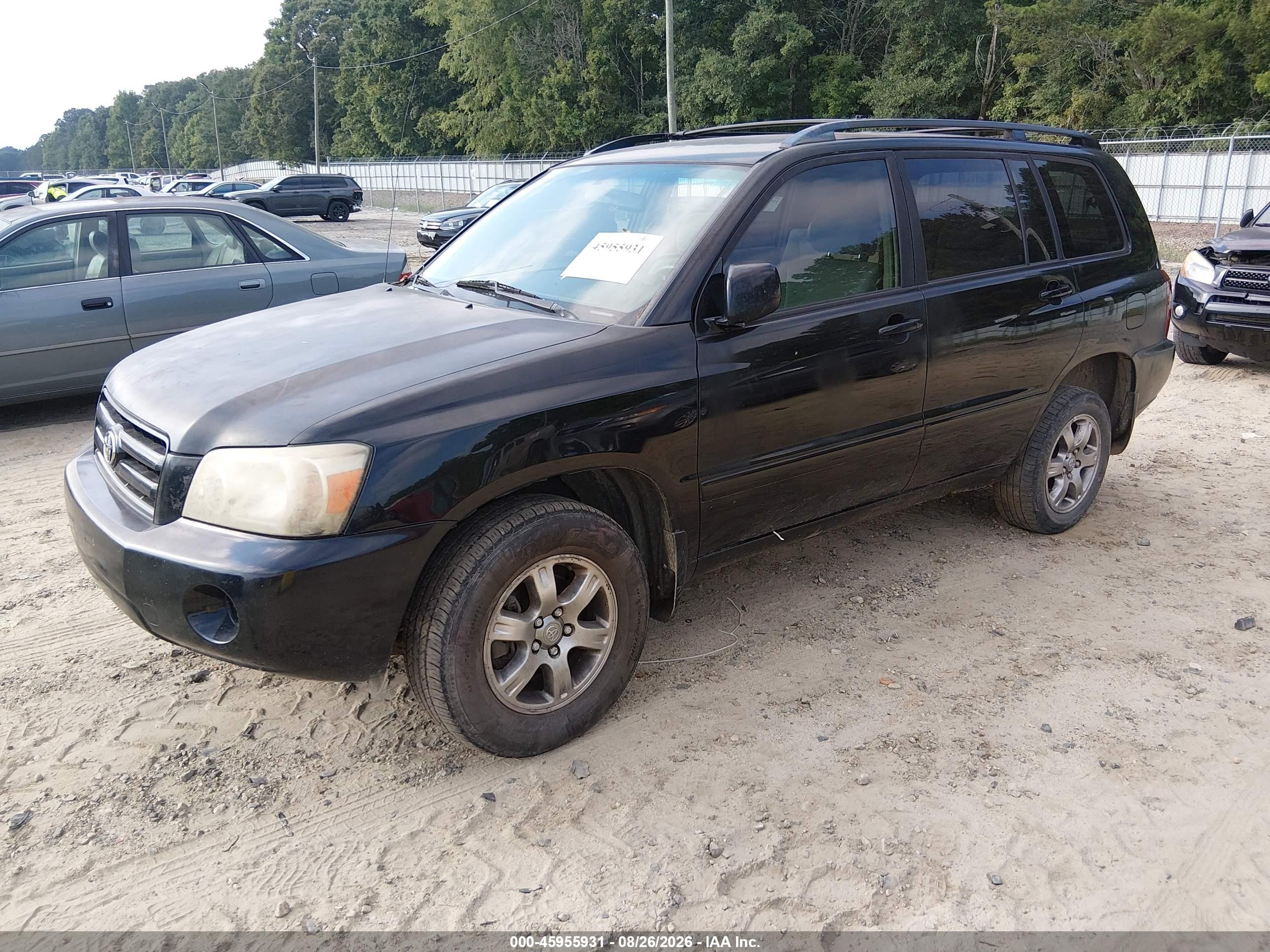 2006 Toyota Highlander V6 Black vin: JTEEP21A260145386