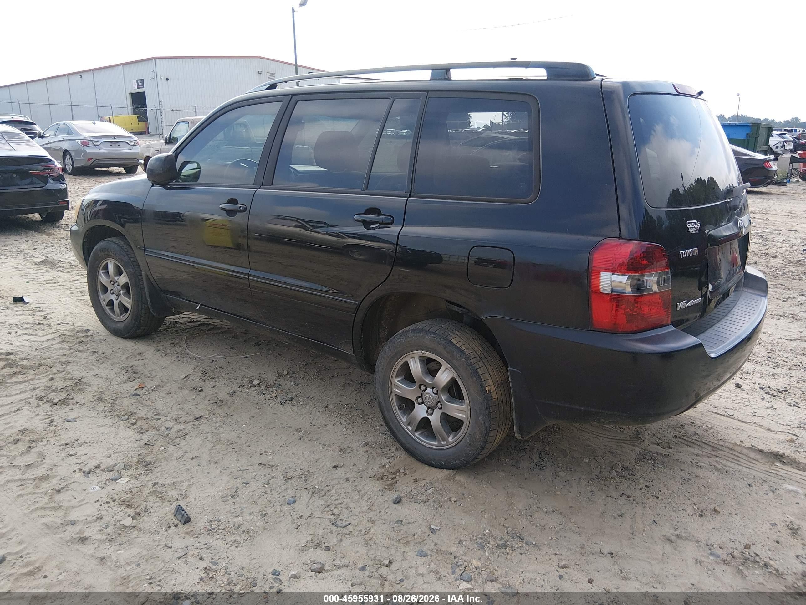 2006 Toyota Highlander V6 Black vin: JTEEP21A260145386