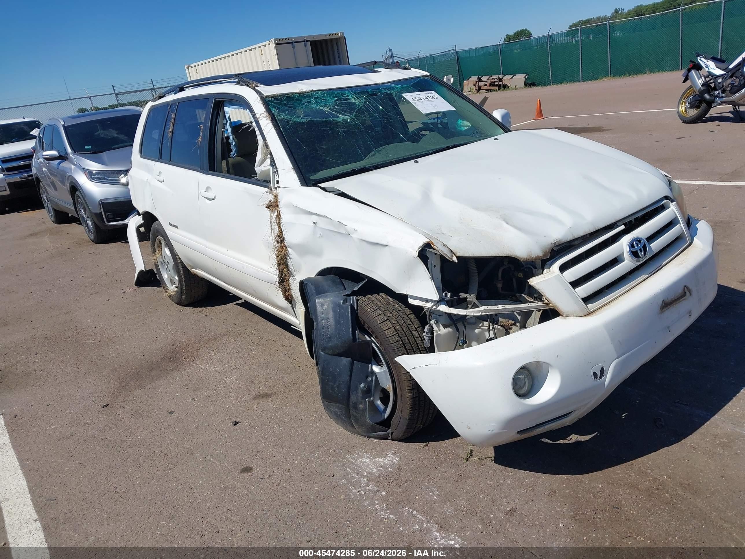 2006 Toyota Highlander Limited V6 White vin: JTEEP21A260175519
