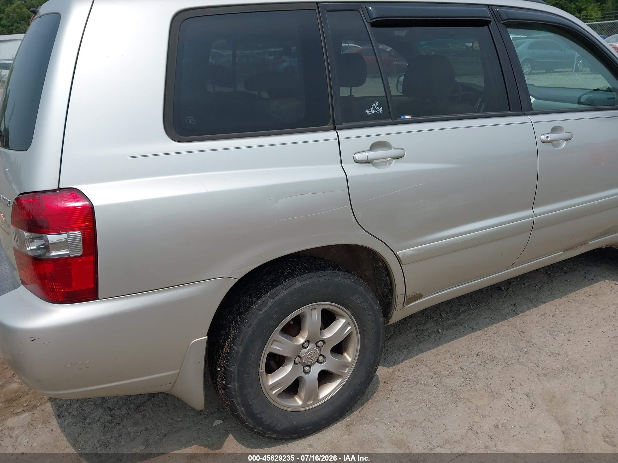 2006 Toyota Highlander V6 Silver vin: JTEEP21A260179439