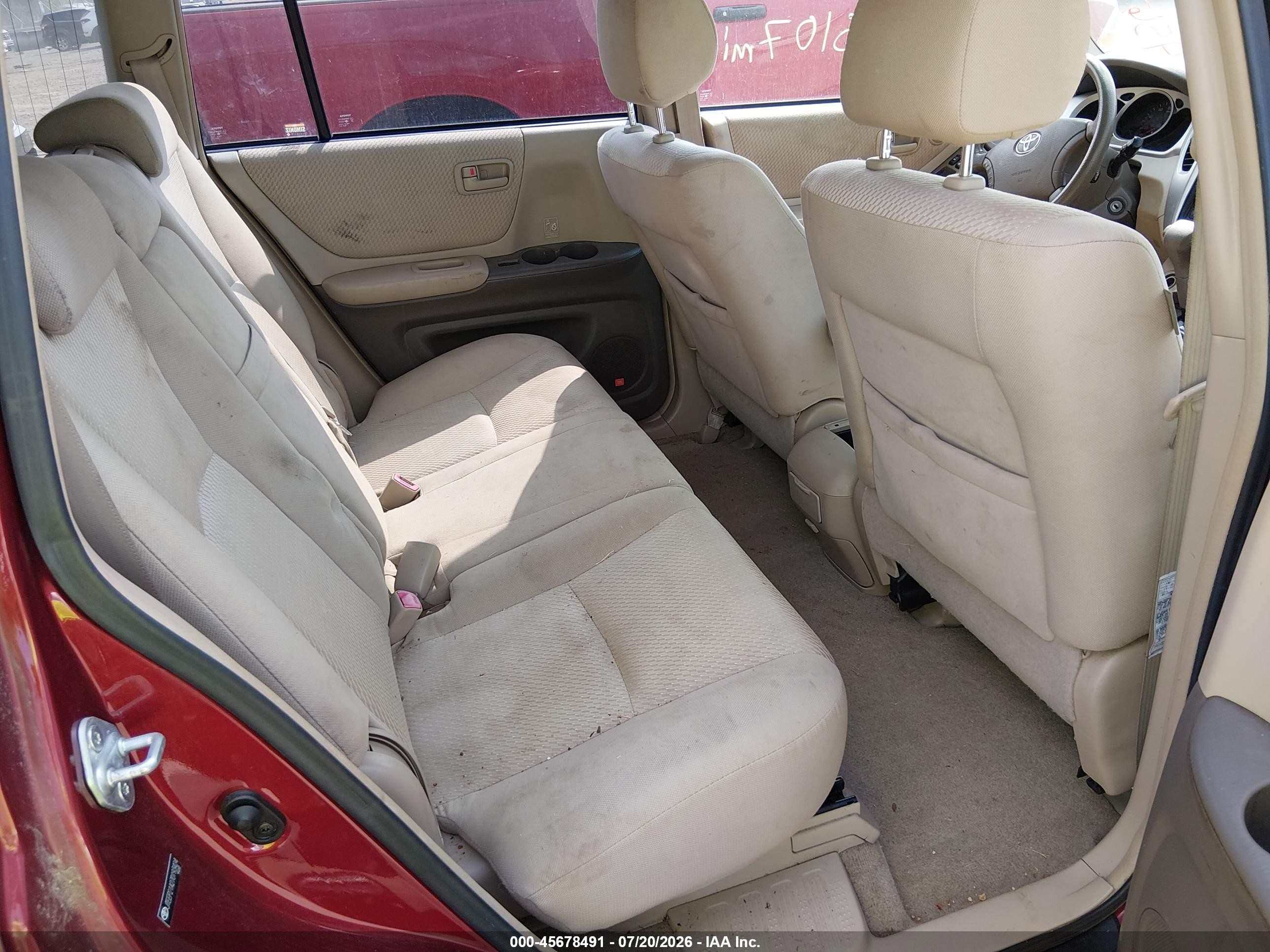 2007 Toyota Highlander 3rd Row Burgundy vin: JTEEP21A270193424