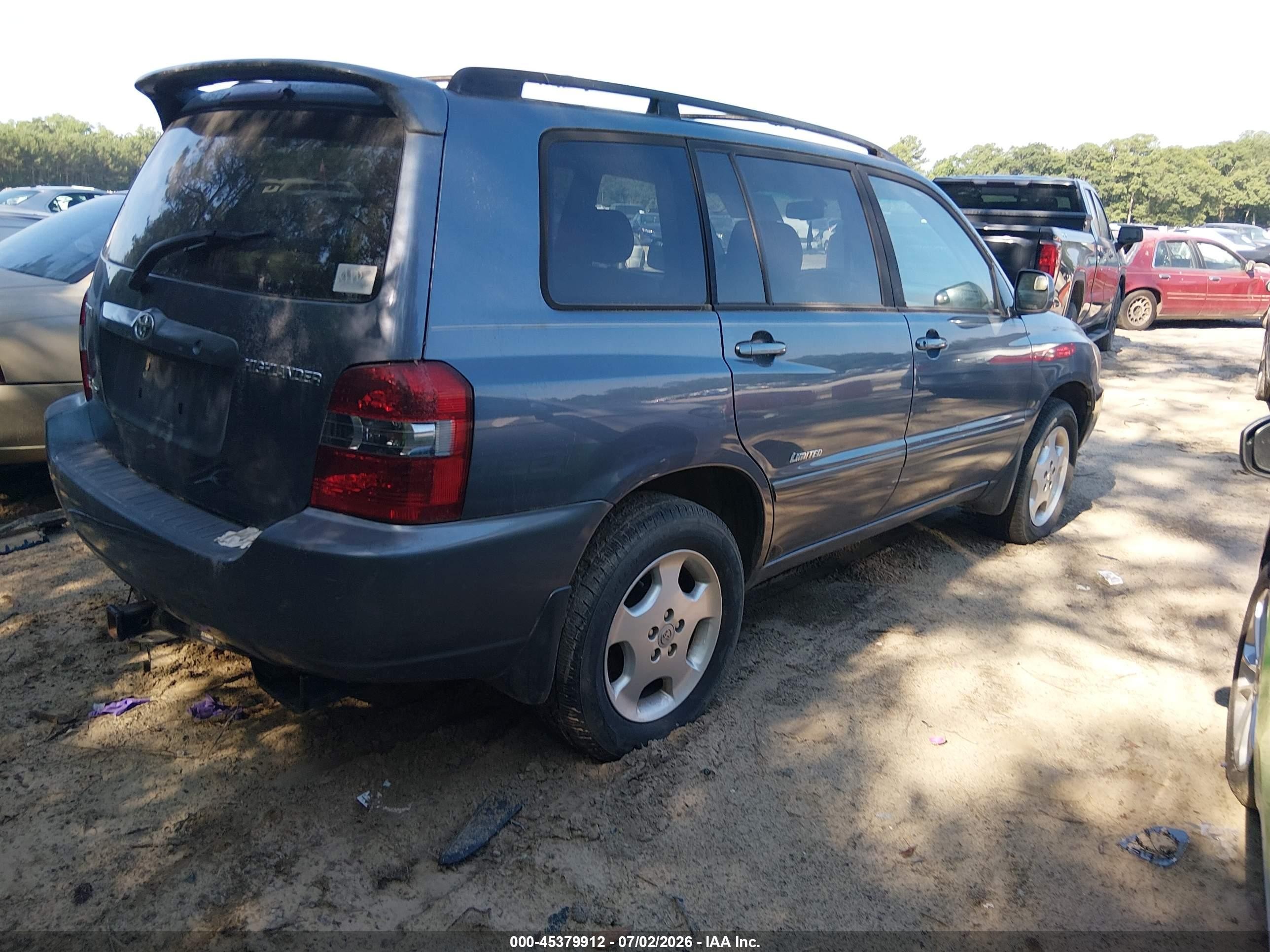 2007 Toyota Highlander Limited V6 Синий vin: JTEEP21A270205264