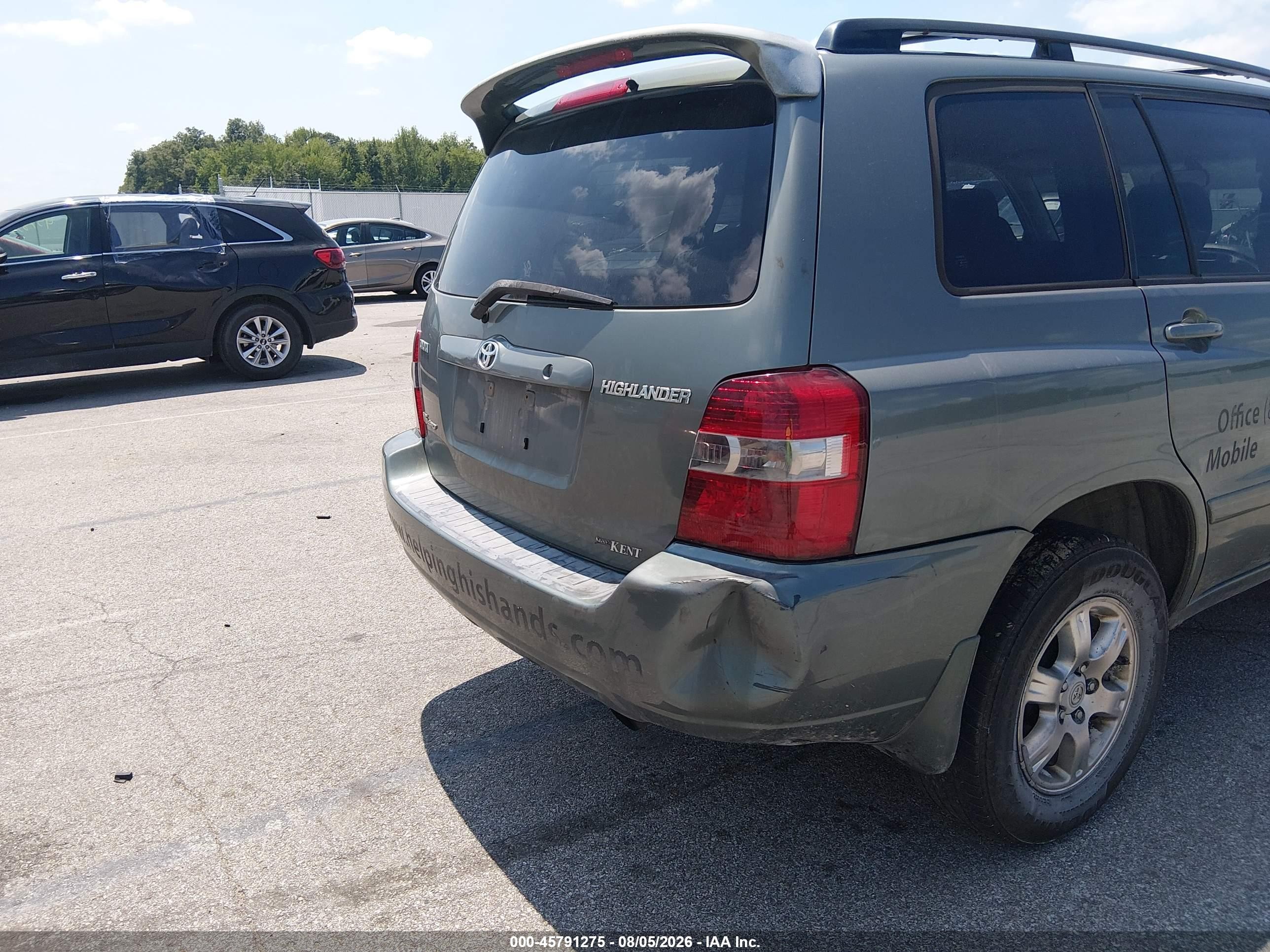 2007 Toyota Highlander 3rd Row Green vin: JTEEP21A270212778
