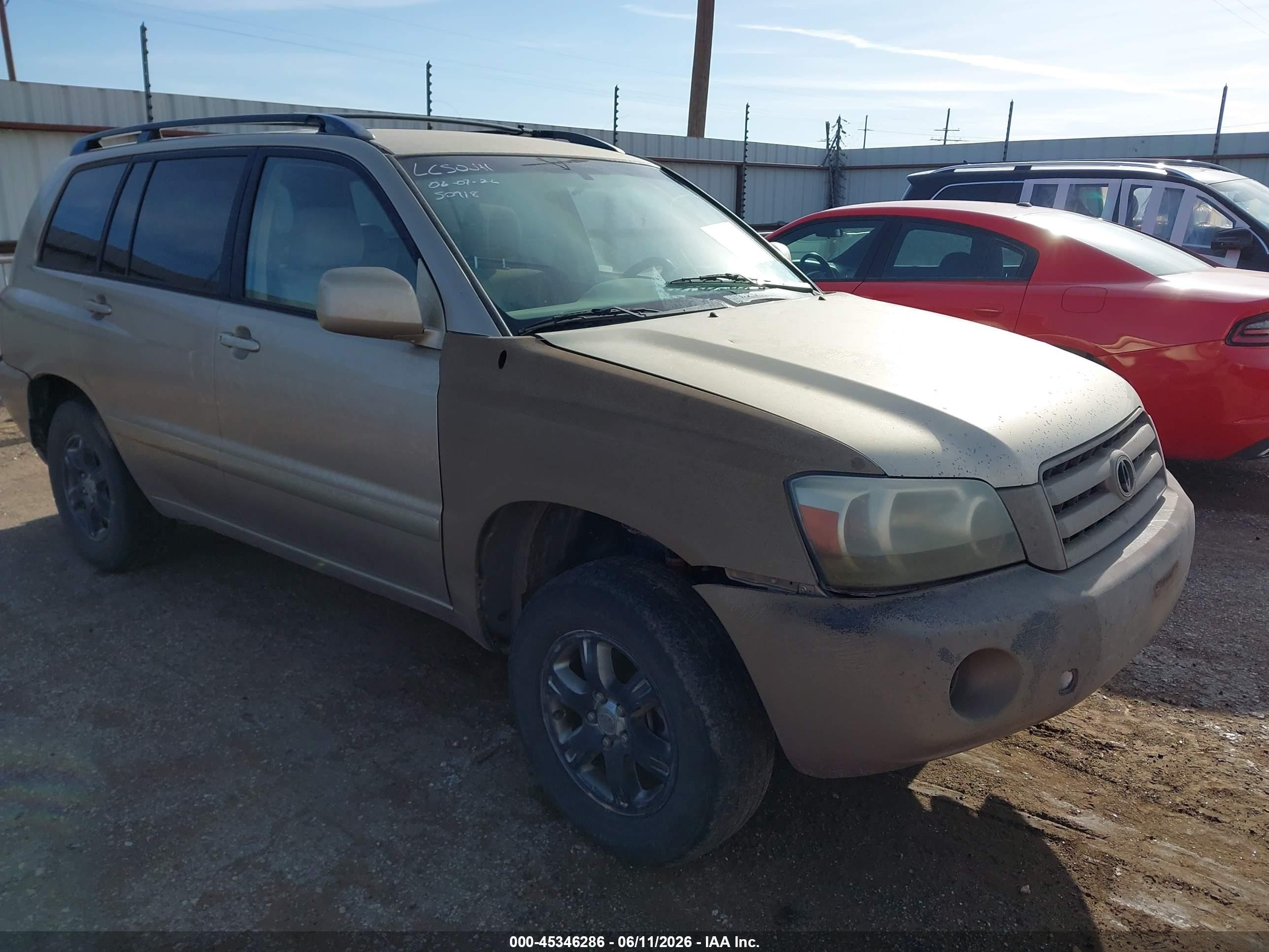 2004 Toyota Highlander V6 Beige vin: JTEEP21A340013153