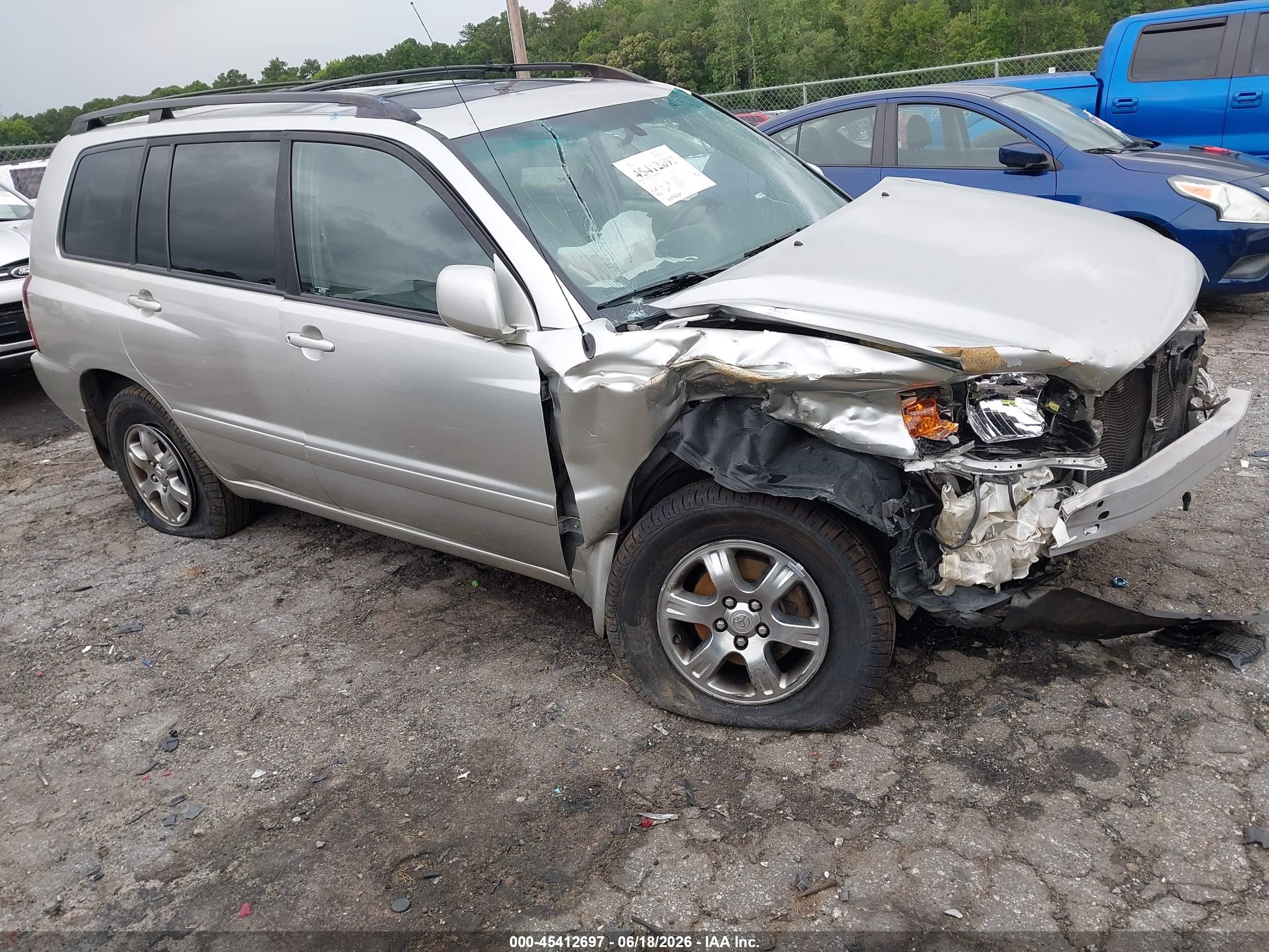 2004 Toyota Highlander V6 Серебряный vin: JTEEP21A340016831