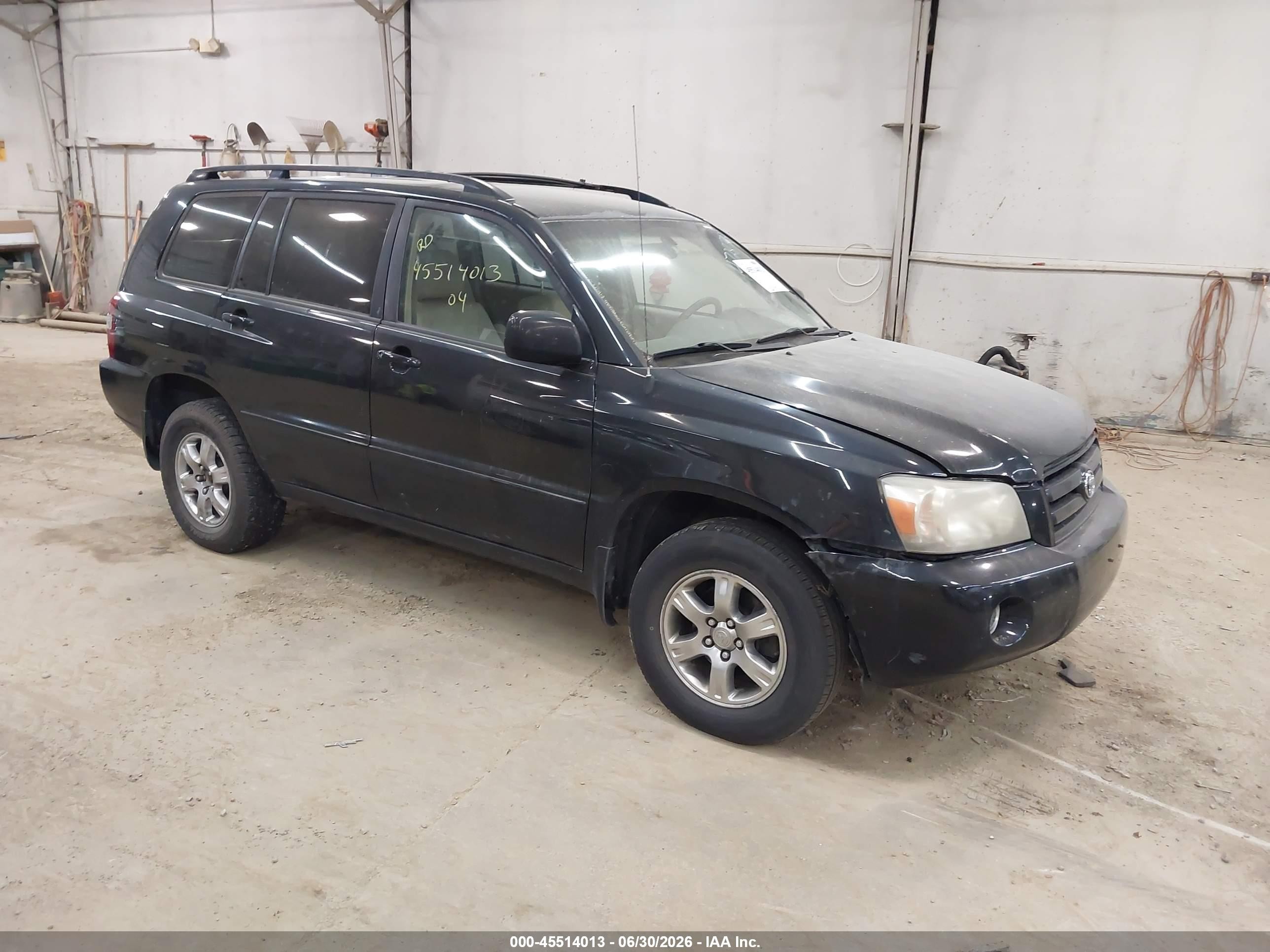 2004 Toyota Highlander V6 Black vin: JTEEP21A340047819