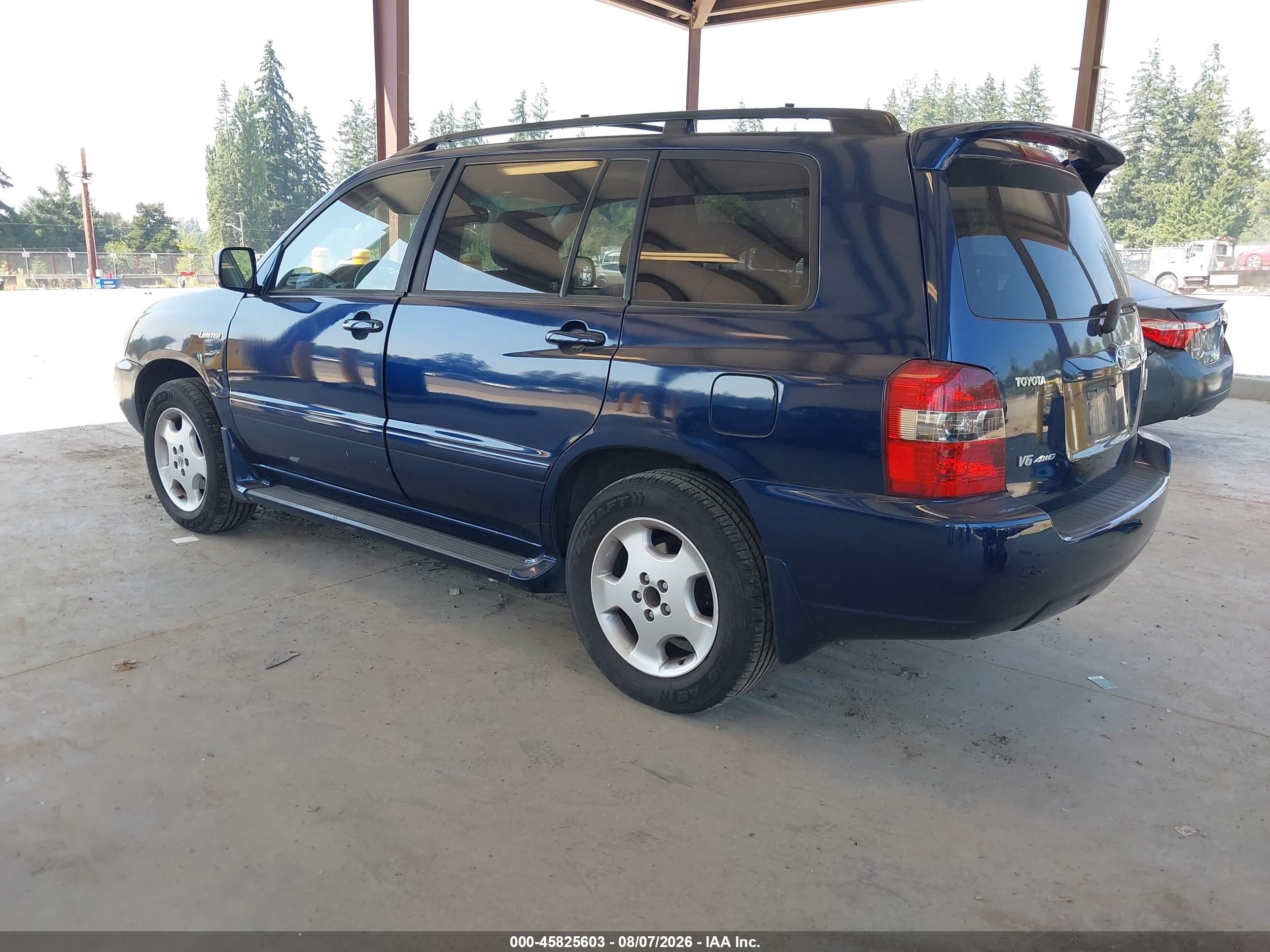 2004 Toyota Highlander Limited V6 Blue vin: JTEEP21A340064281