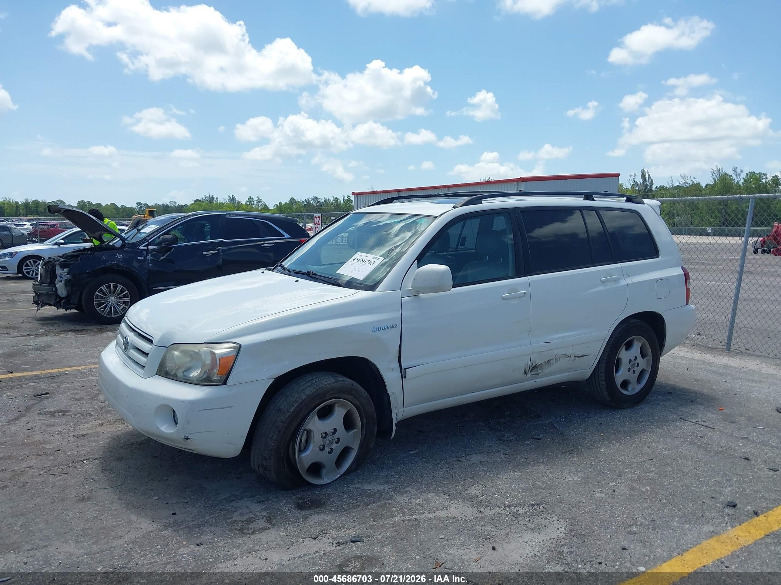2004 Toyota Highlander Limited V6 Белый vin: JTEEP21A340066709