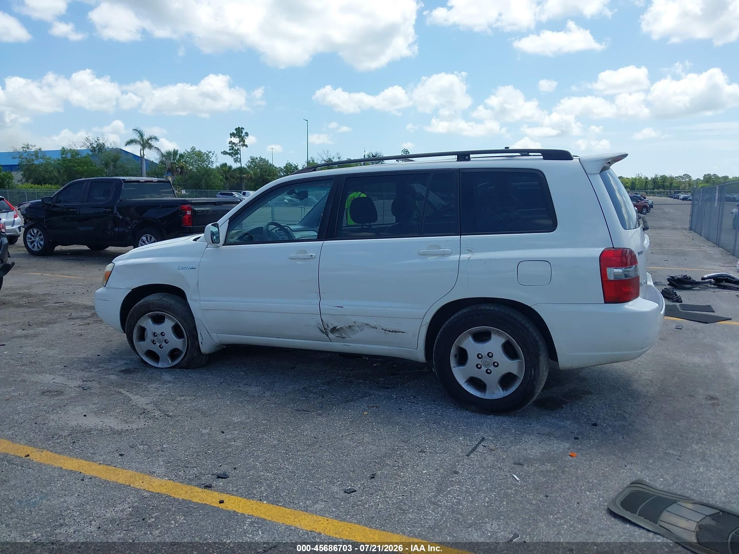 2004 Toyota Highlander Limited V6 Белый vin: JTEEP21A340066709
