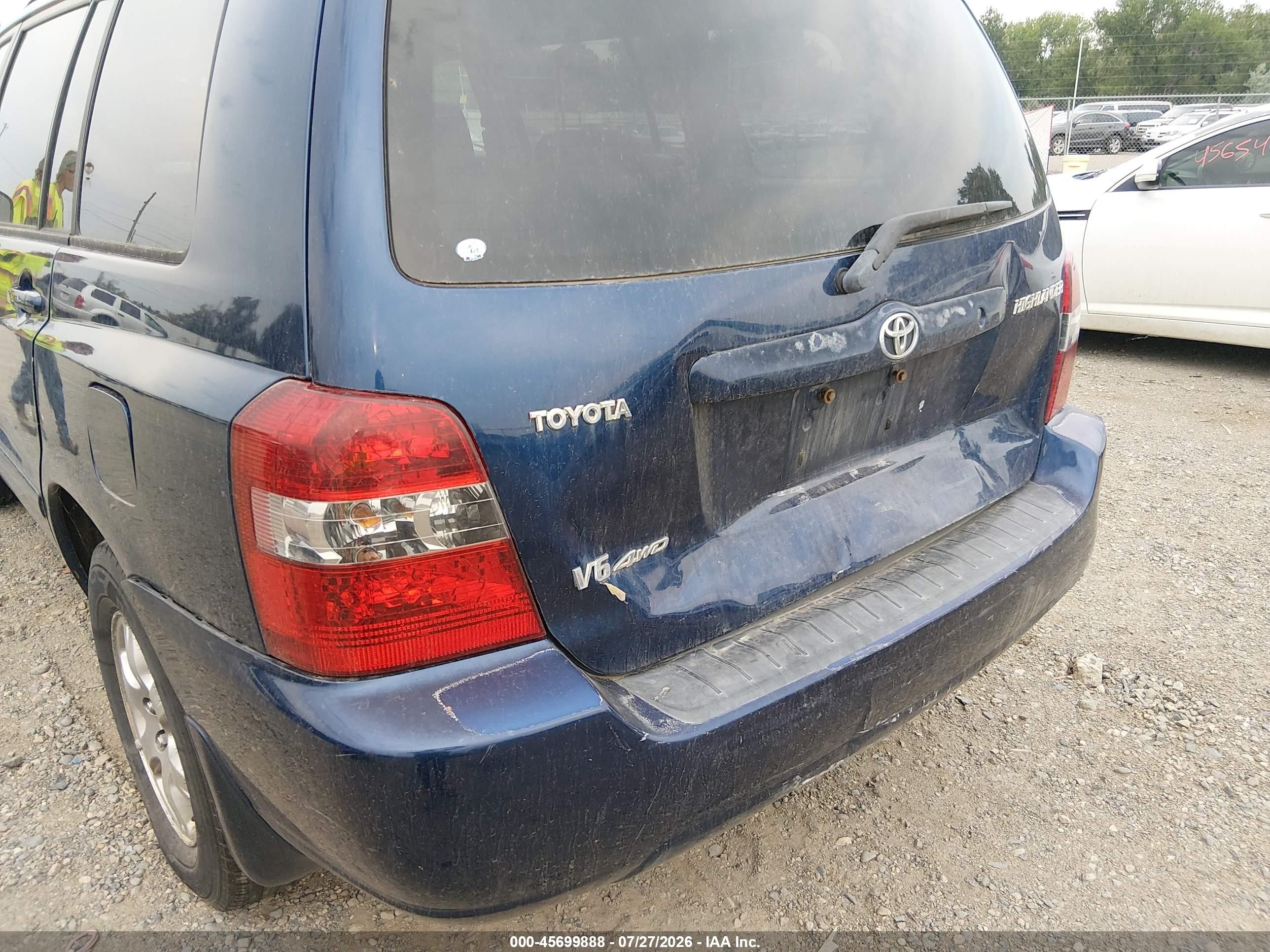 2005 Toyota Highlander V6 Blue vin: JTEEP21A350095984