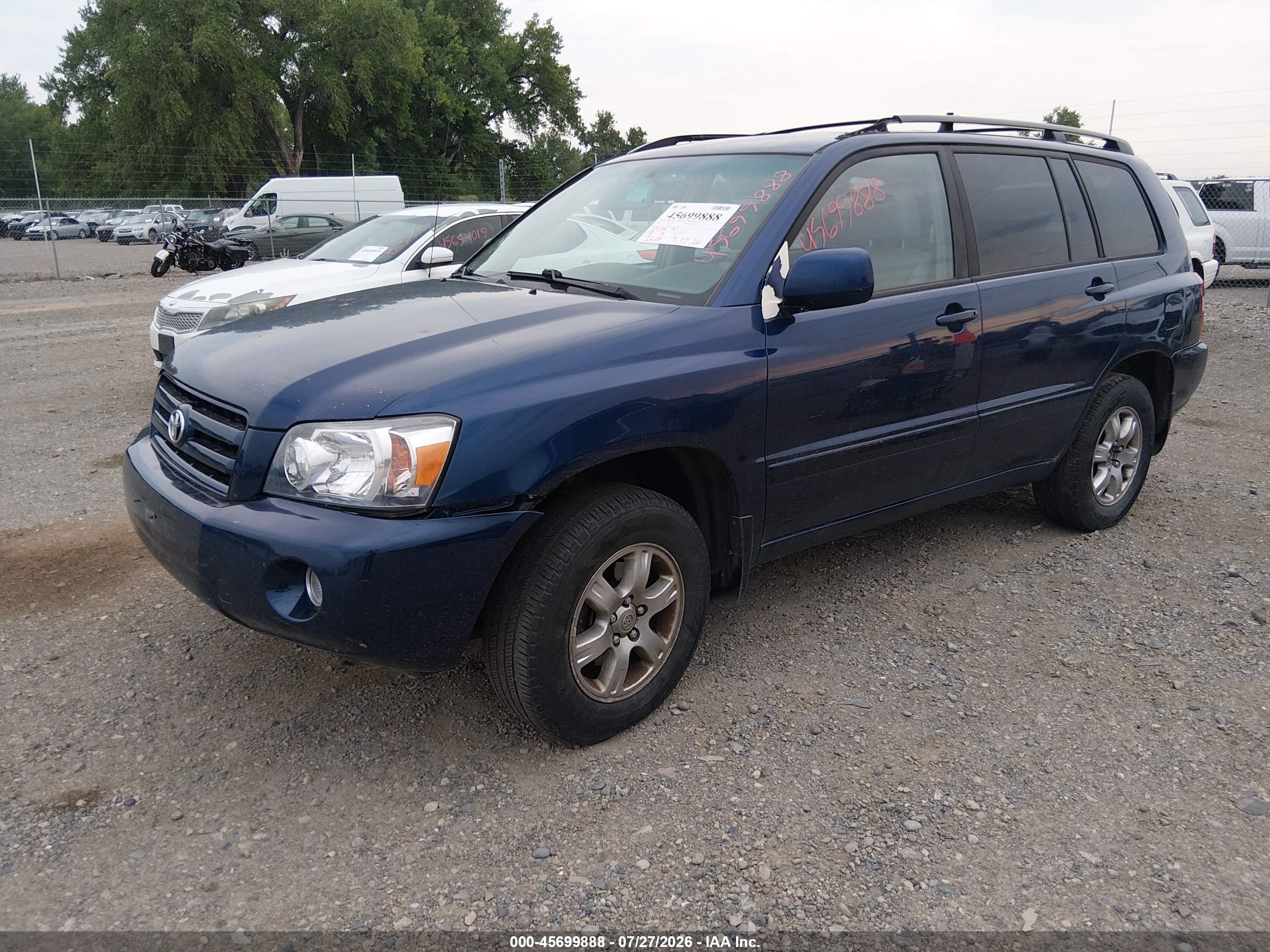 2005 Toyota Highlander V6 Blue vin: JTEEP21A350095984