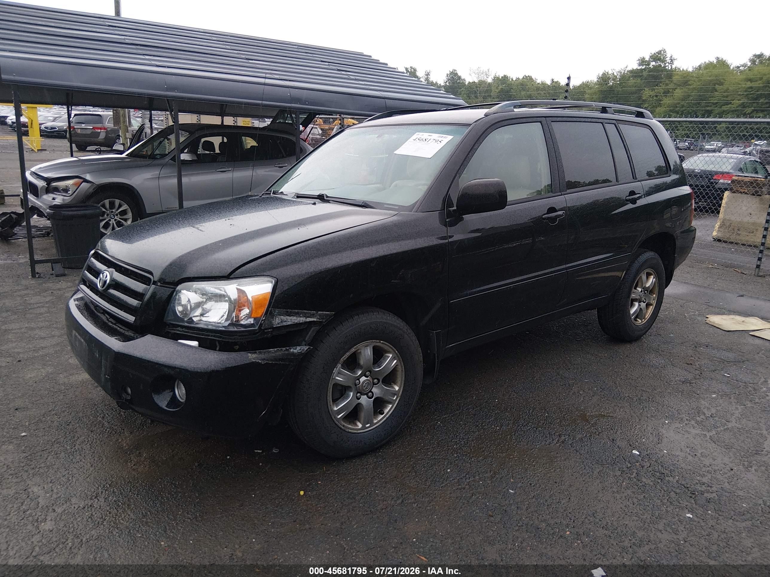 2005 Toyota Highlander V6 Black vin: JTEEP21A350111908