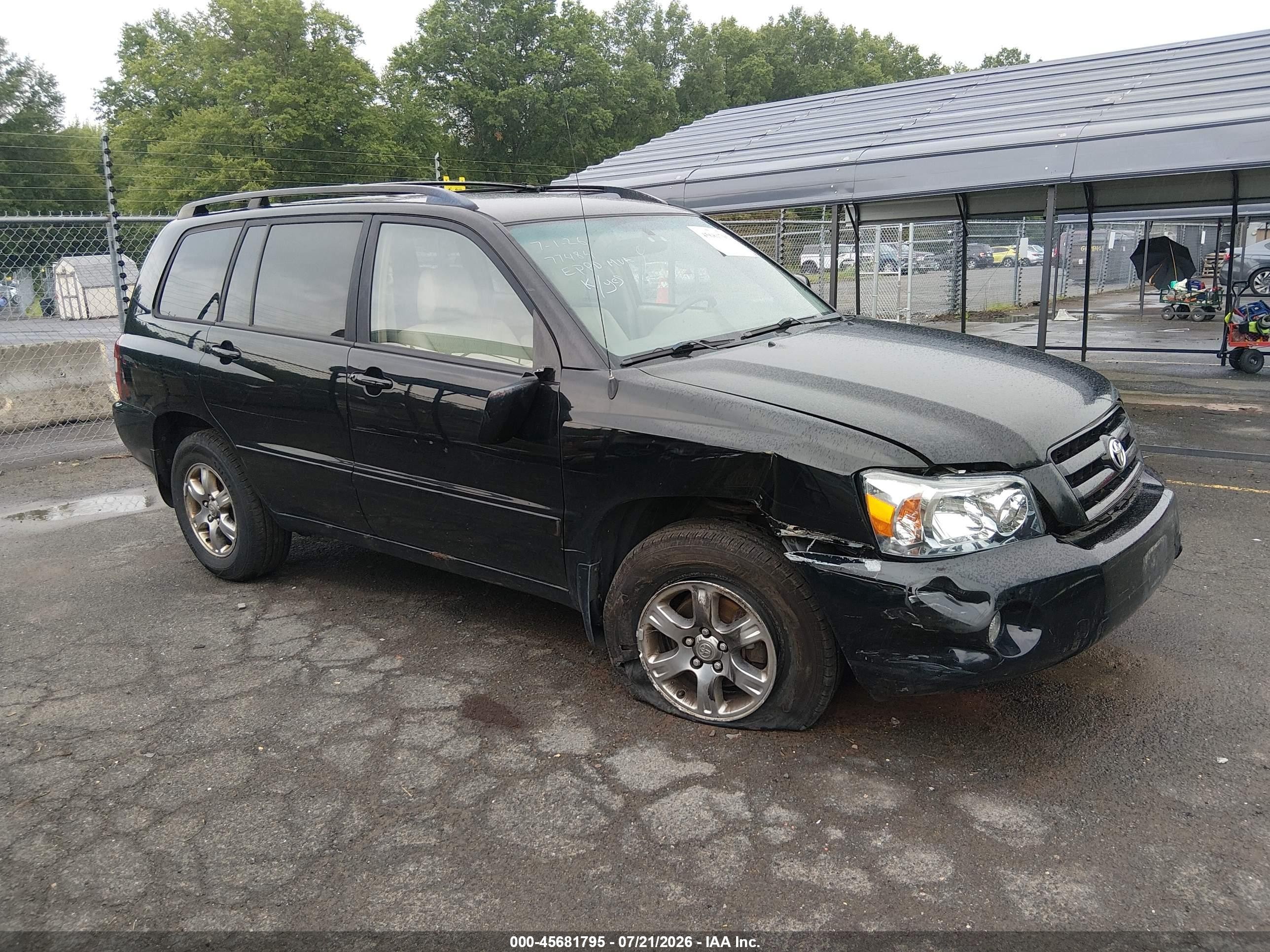 2005 Toyota Highlander V6 Black vin: JTEEP21A350111908