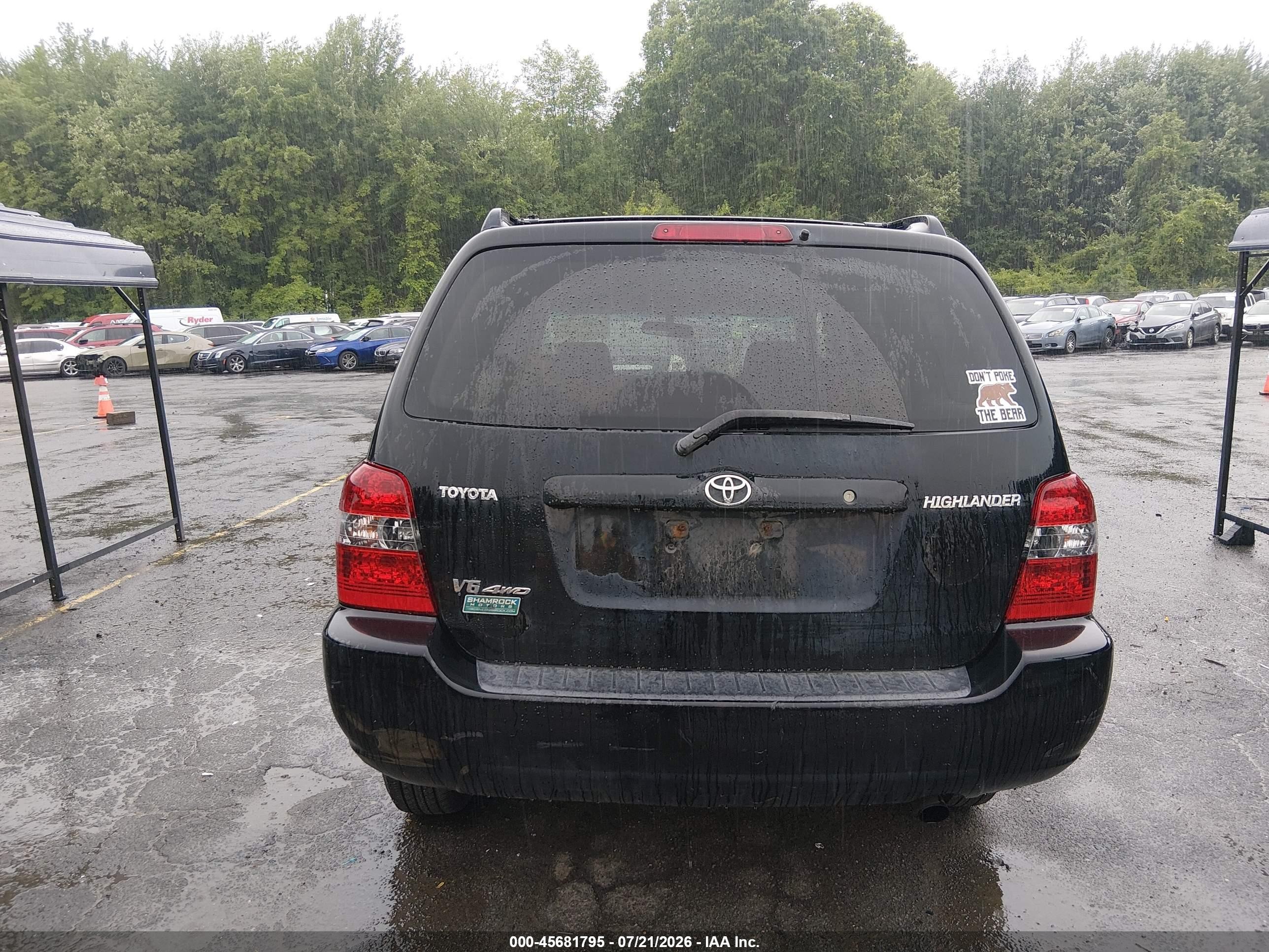 2005 Toyota Highlander V6 Black vin: JTEEP21A350111908
