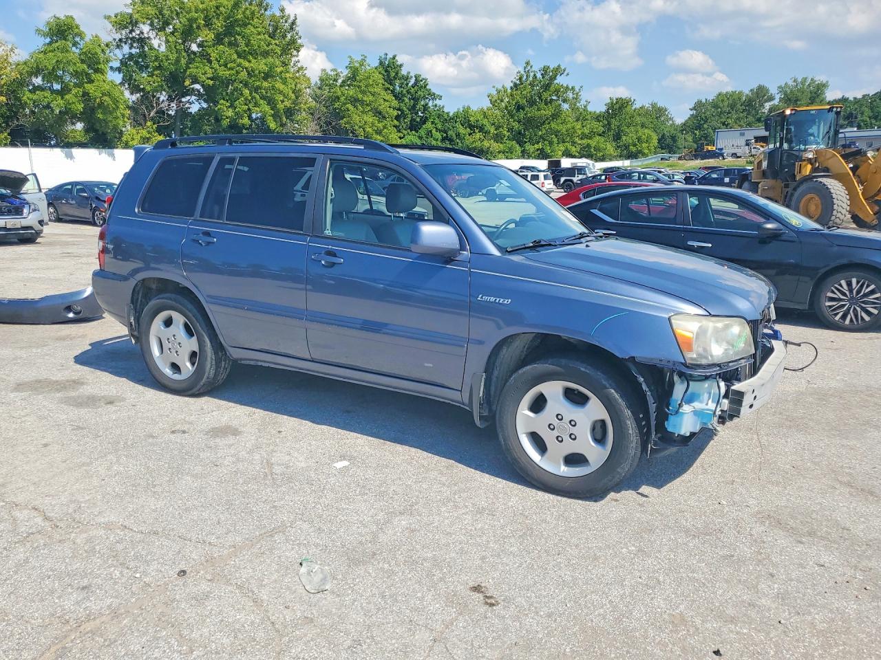 2005 Toyota Highlander Limited Blue vin: JTEEP21A350128014