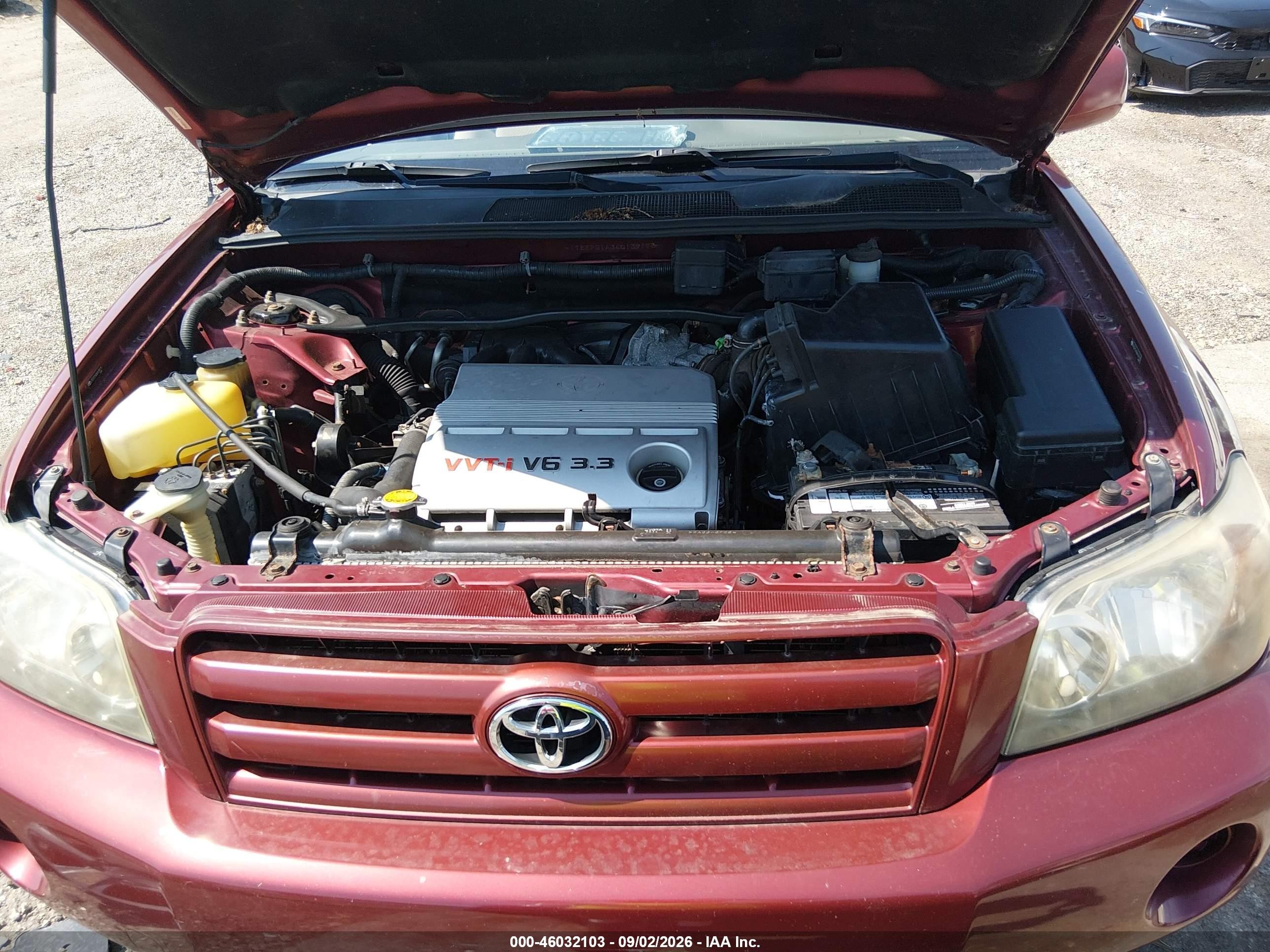 2006 Toyota Highlander V6 Темно-бордовый vin: JTEEP21A360139175