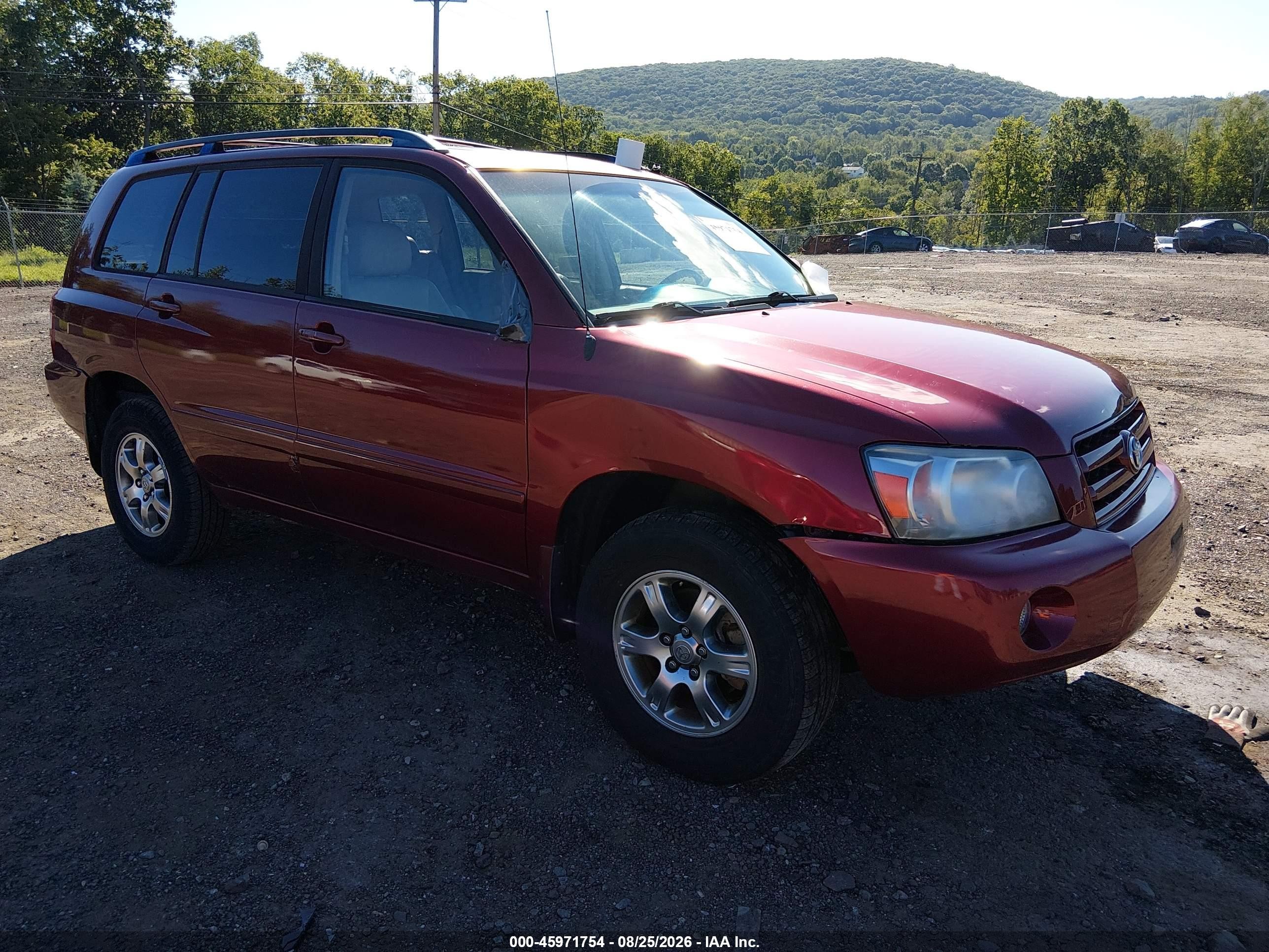 2006 Toyota Highlander V6 Red vin: JTEEP21A360162097
