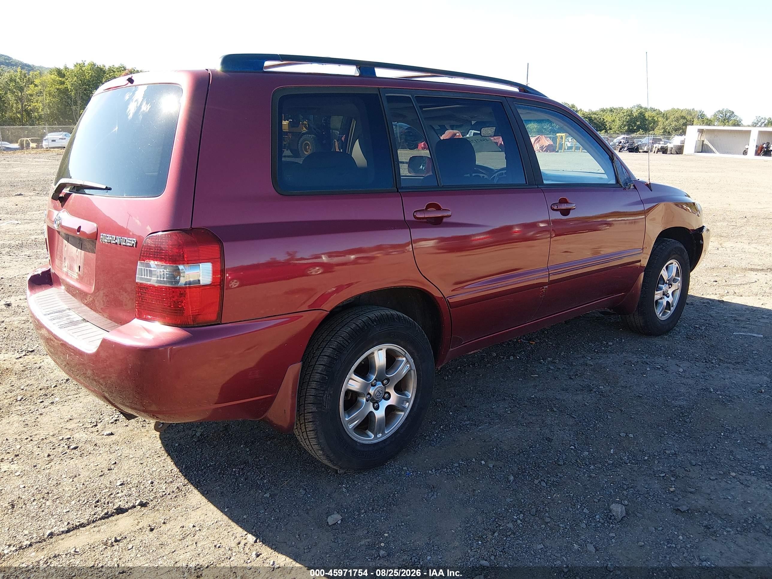2006 Toyota Highlander V6 Red vin: JTEEP21A360162097