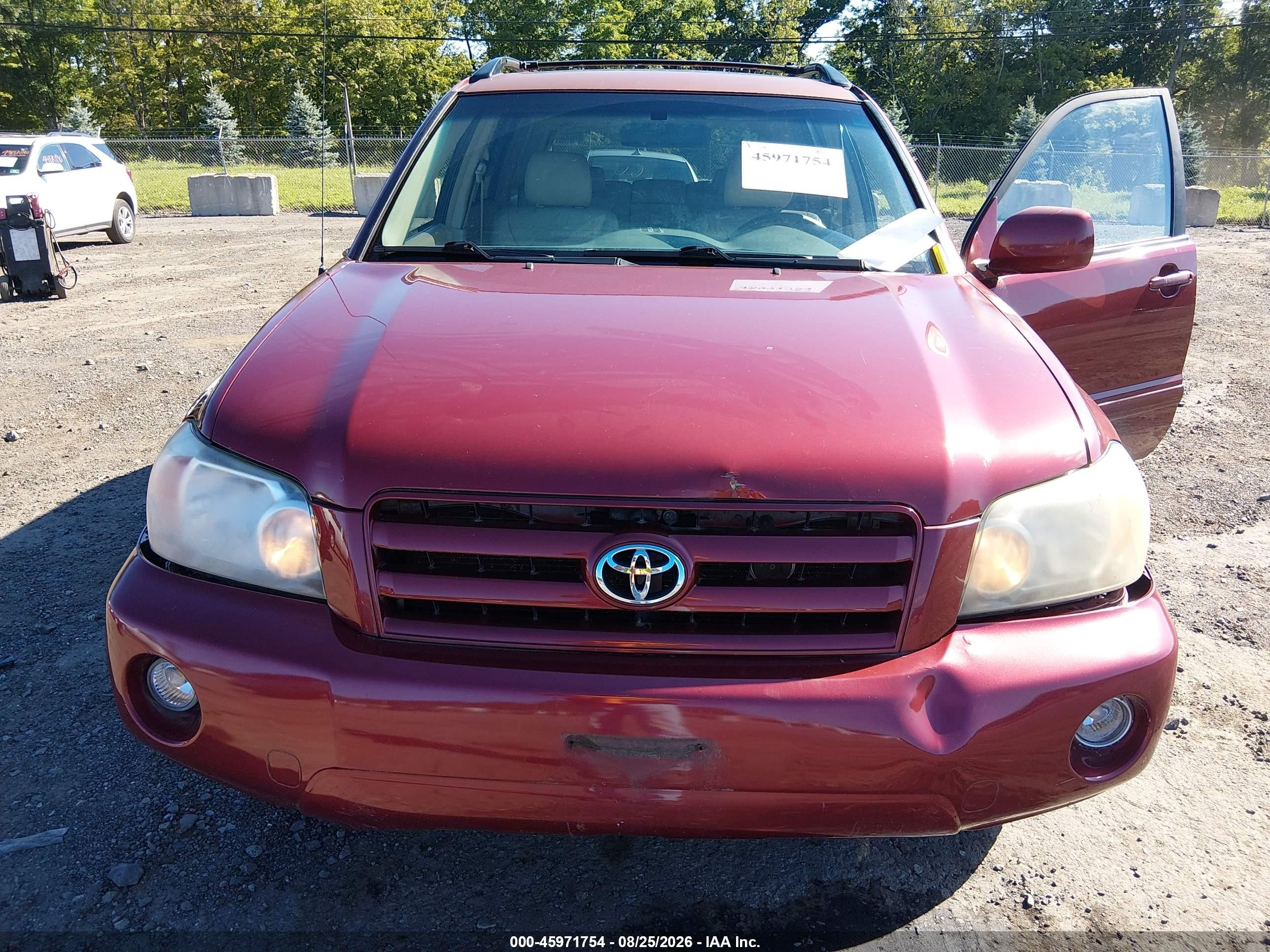 2006 Toyota Highlander V6 Red vin: JTEEP21A360162097