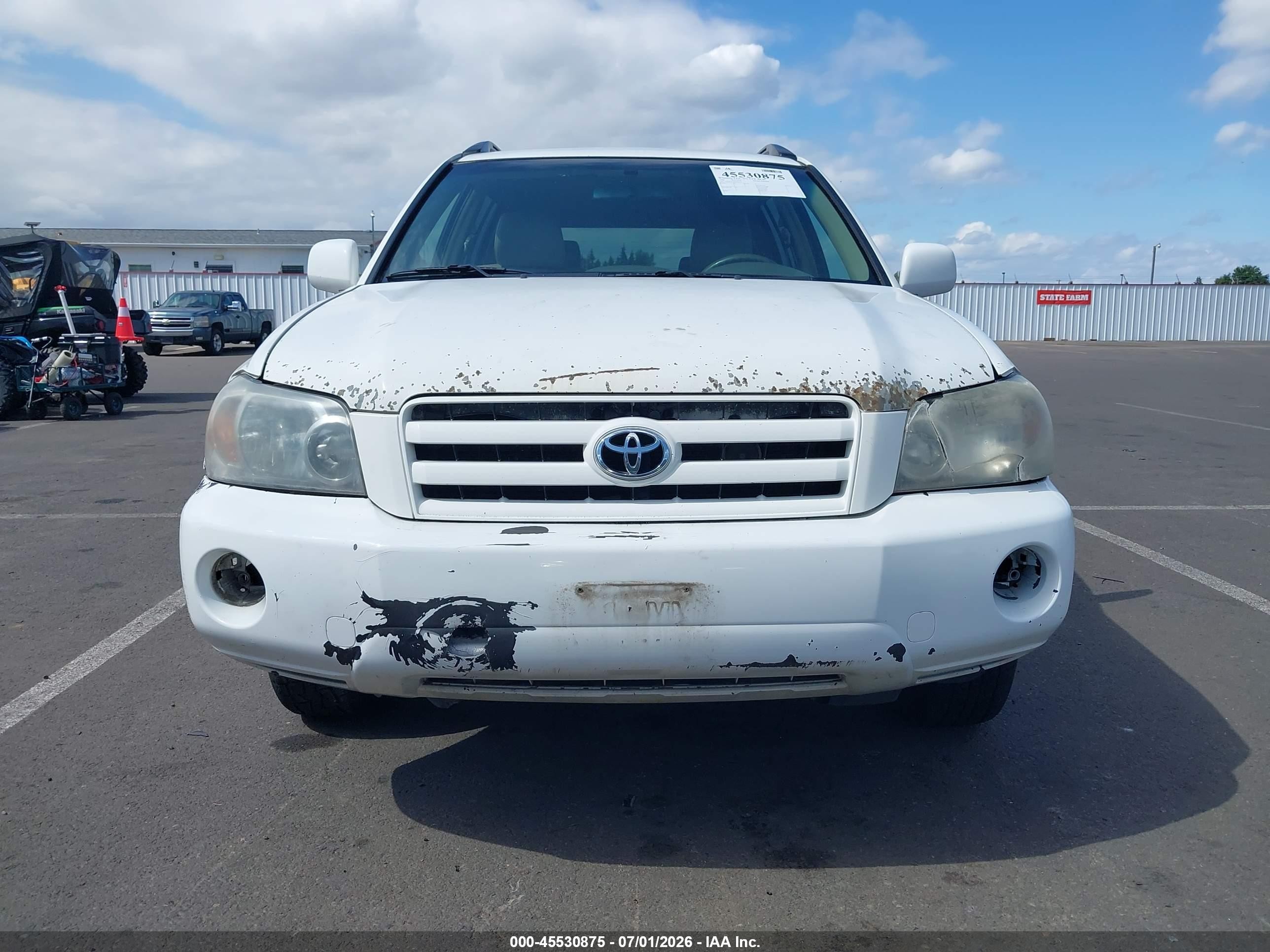 2006 Toyota Highlander V6 White vin: JTEEP21A360169275