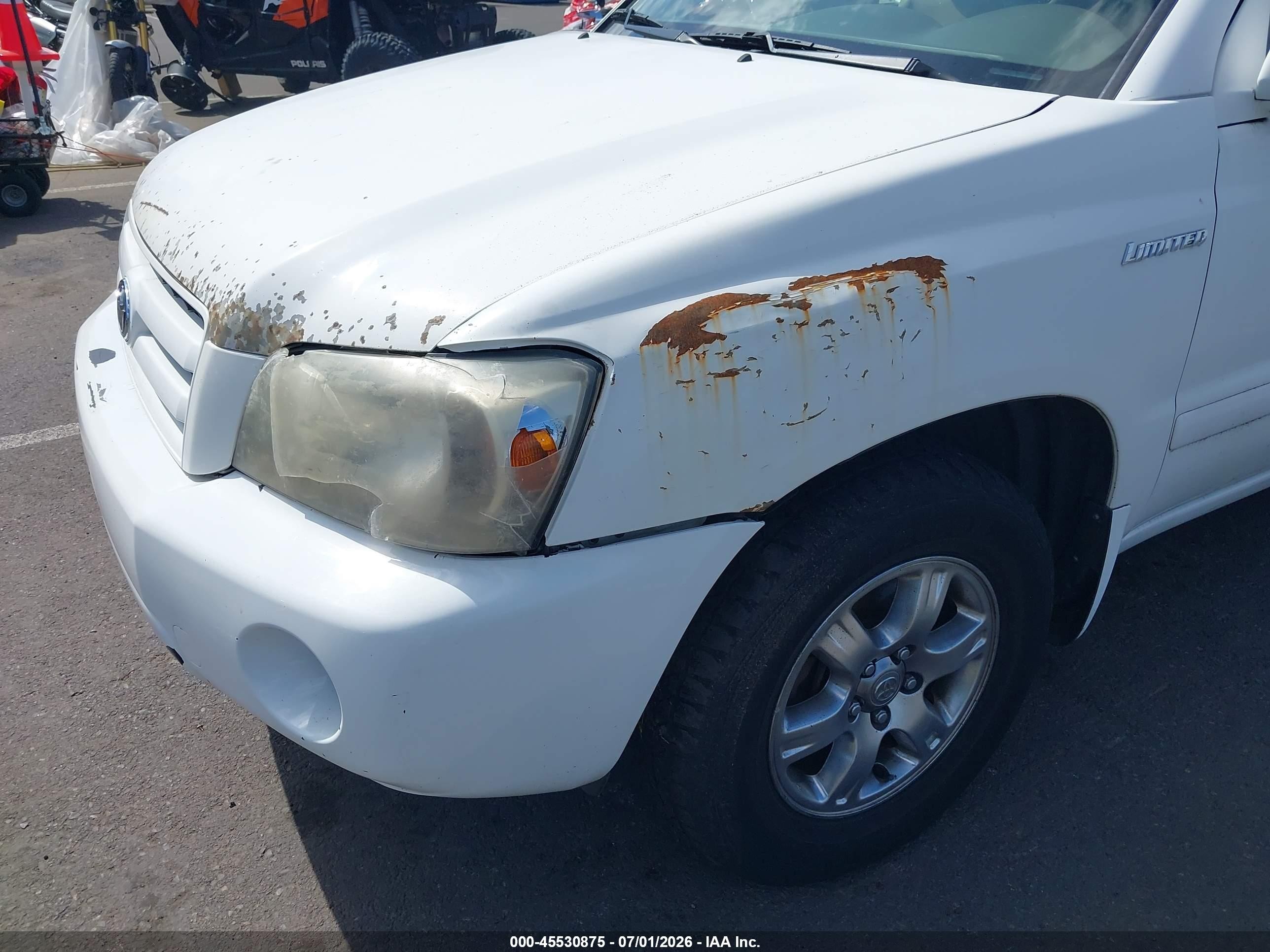 2006 Toyota Highlander V6 White vin: JTEEP21A360169275