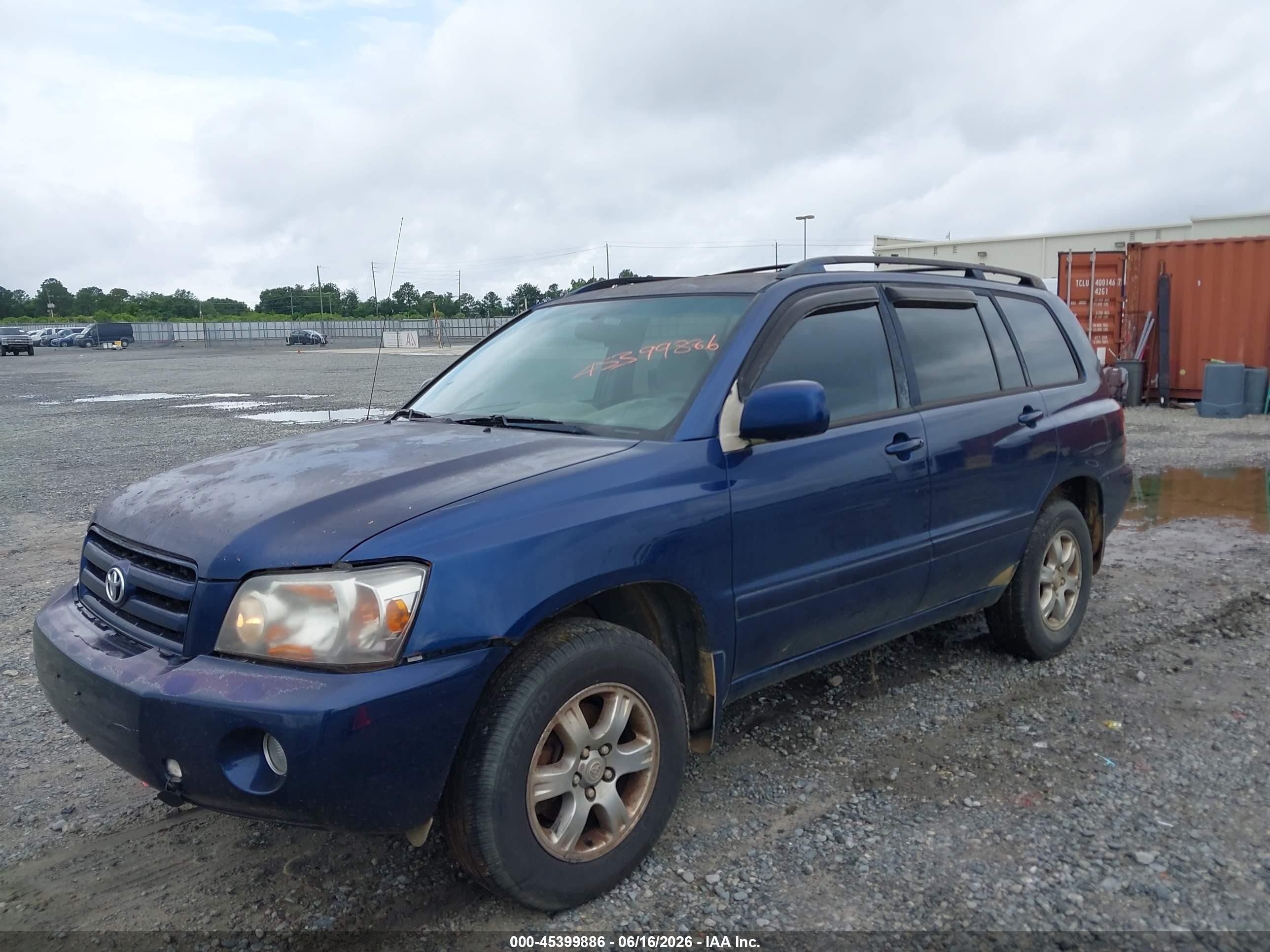 2006 Toyota Highlander V6 Blue vin: JTEEP21A360172726