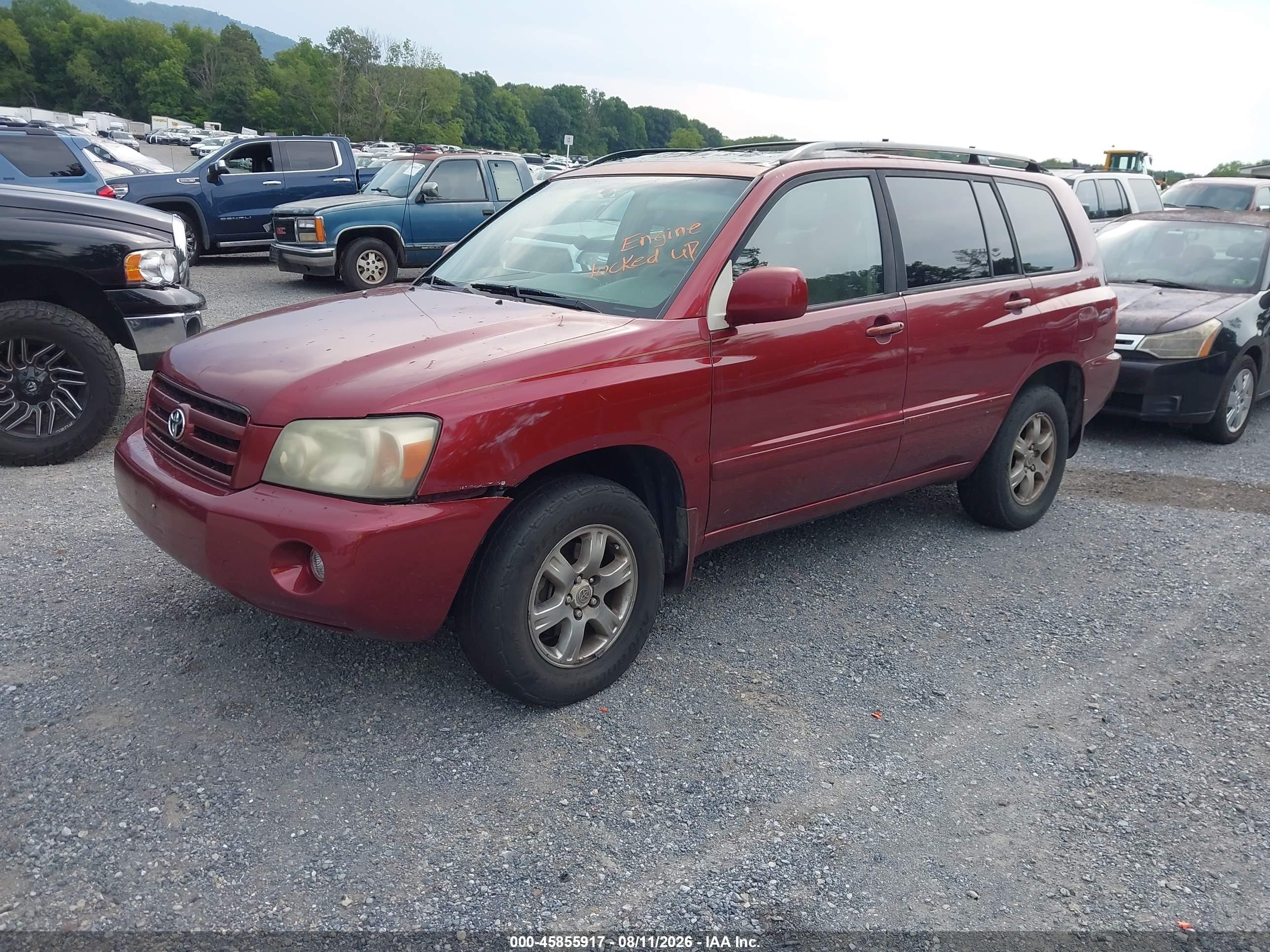 2006 Toyota Highlander V6 Red vin: JTEEP21A360178347