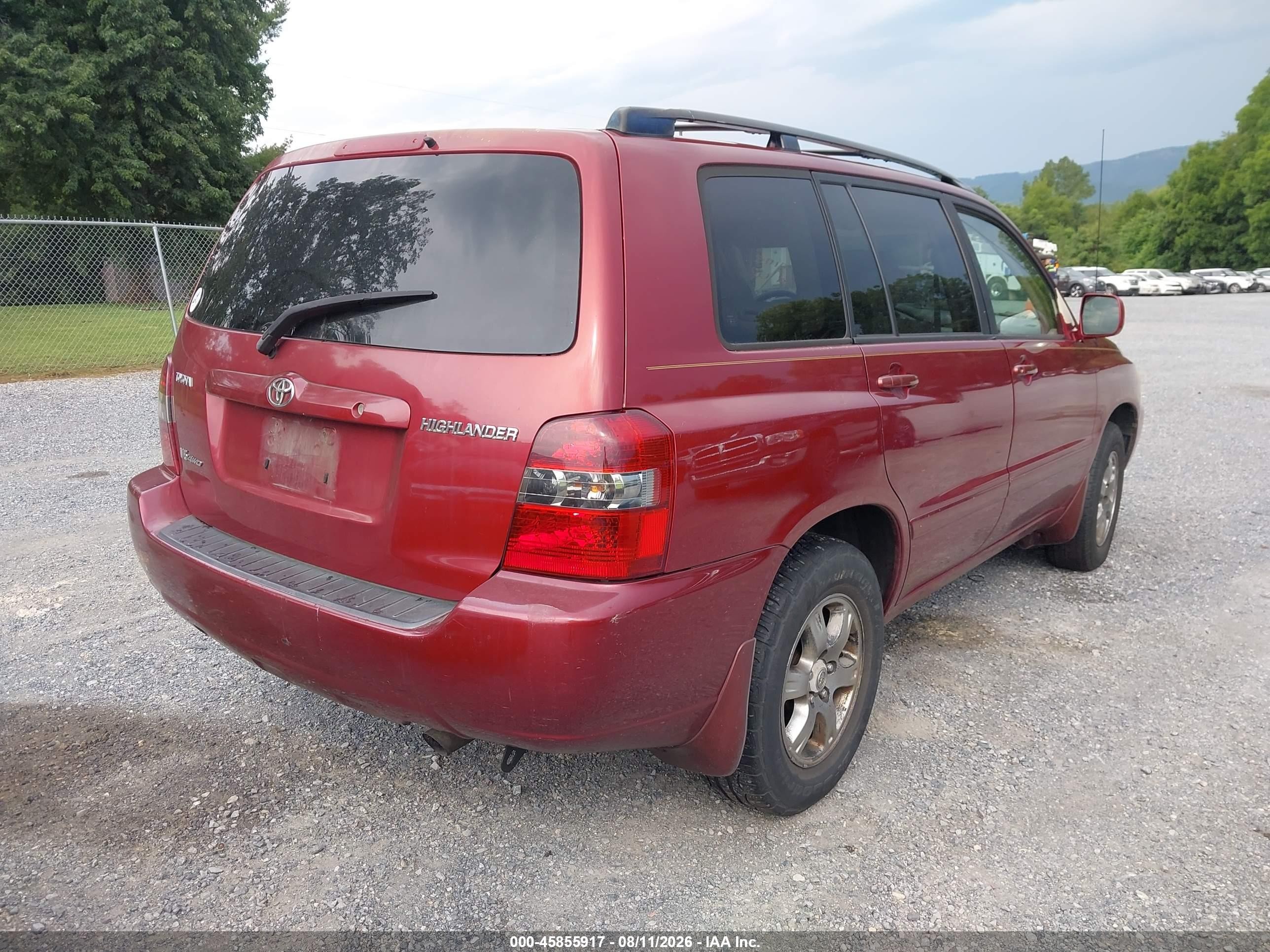2006 Toyota Highlander V6 Red vin: JTEEP21A360178347