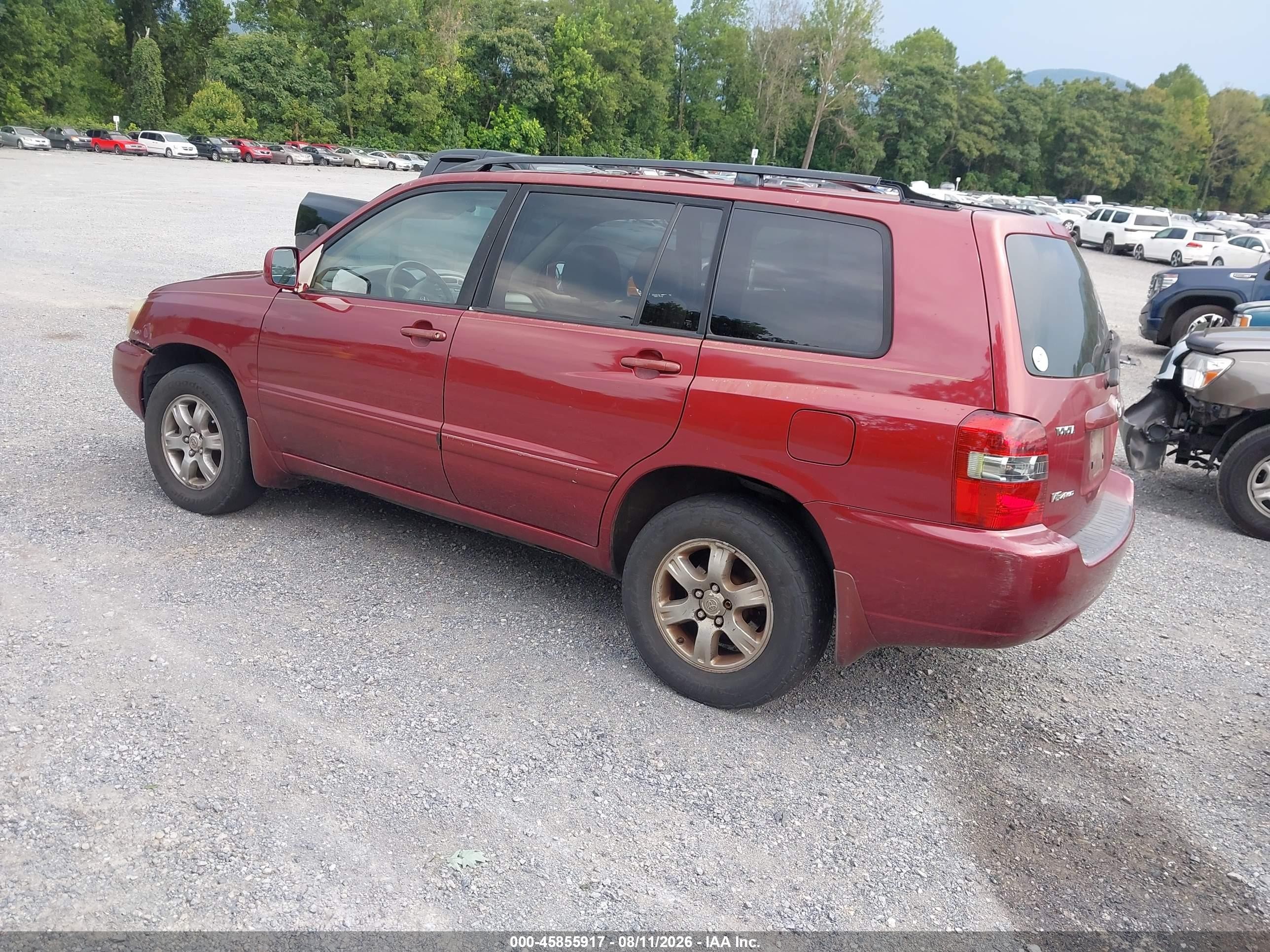 2006 Toyota Highlander V6 Red vin: JTEEP21A360178347