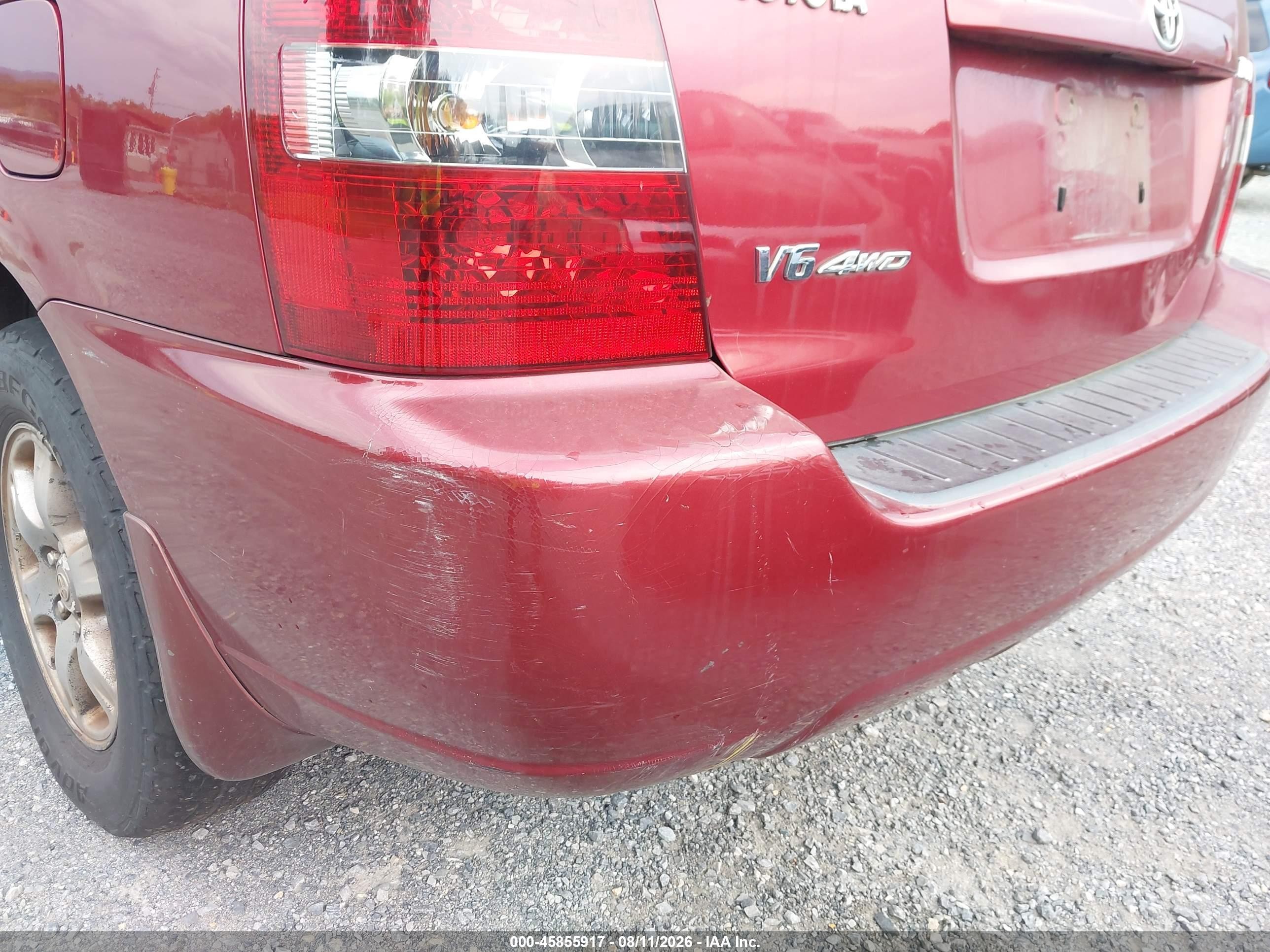 2006 Toyota Highlander V6 Red vin: JTEEP21A360178347