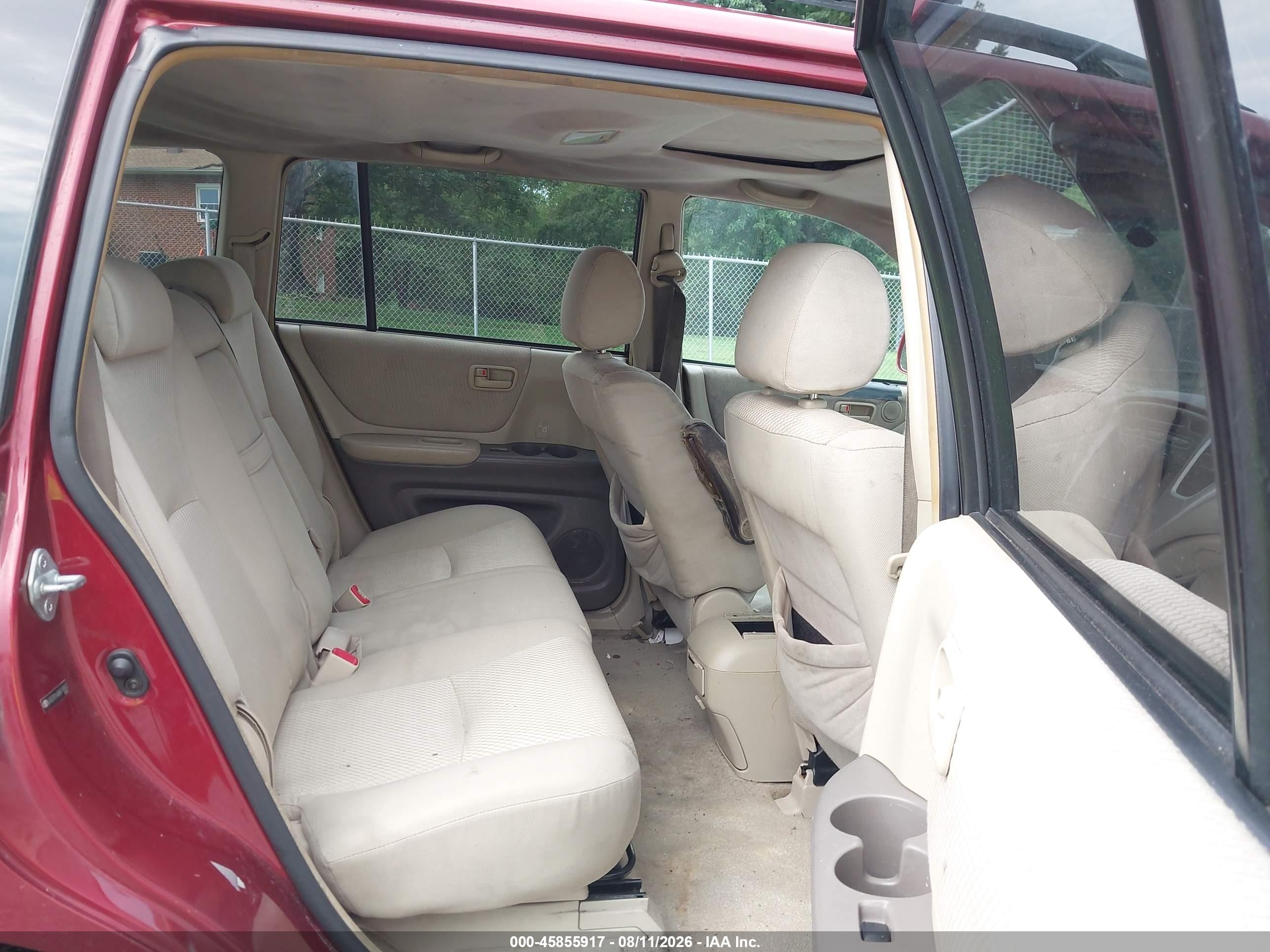2006 Toyota Highlander V6 Red vin: JTEEP21A360178347