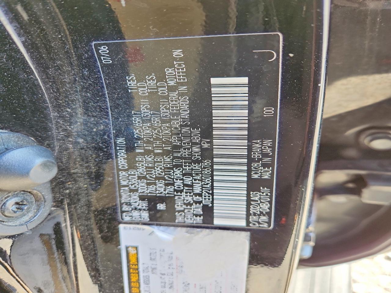 2006 Toyota Highlander Limited Черный vin: JTEEP21A360186786
