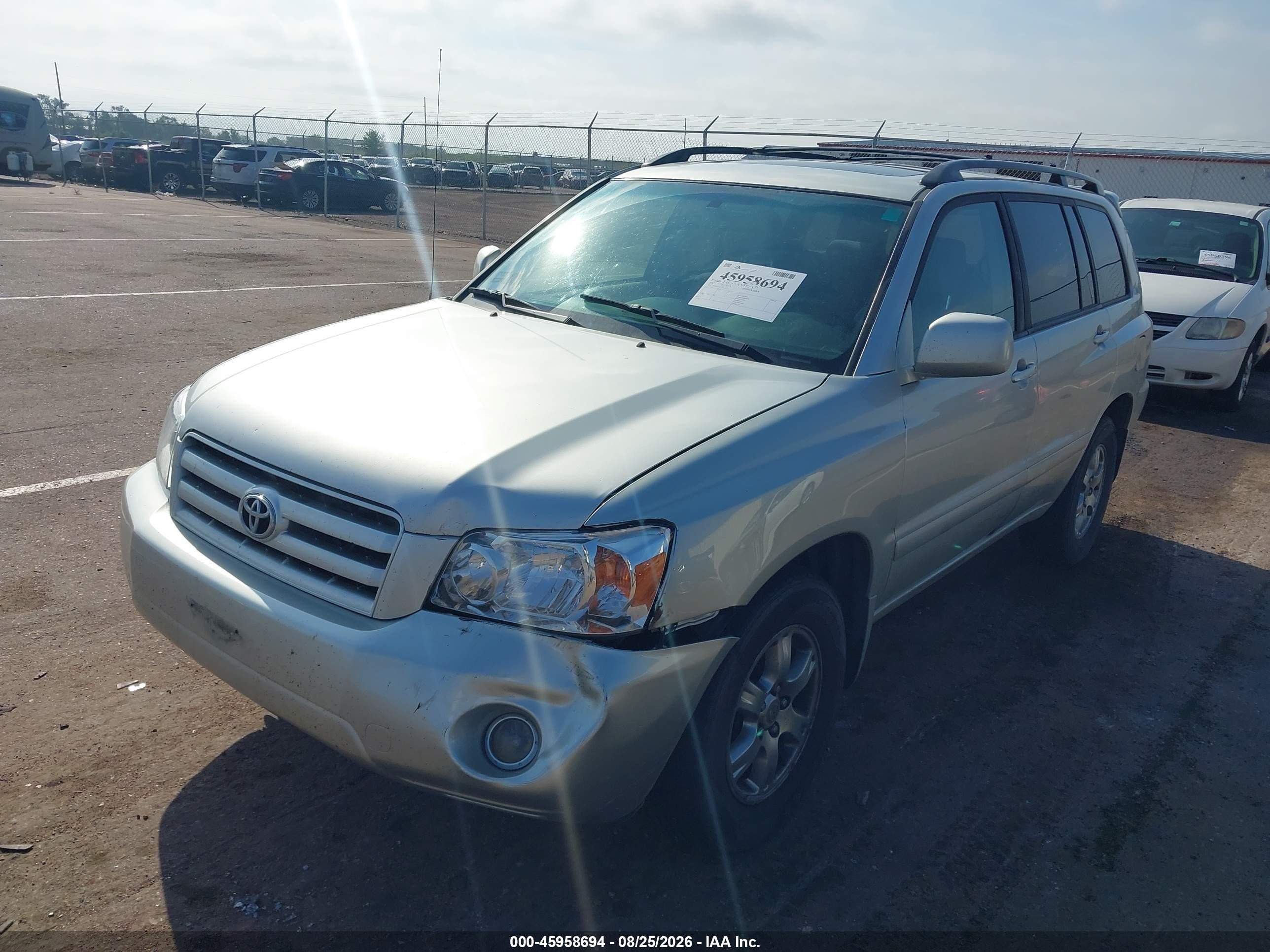 2007 Toyota Highlander V6 Серебряный vin: JTEEP21A370205113