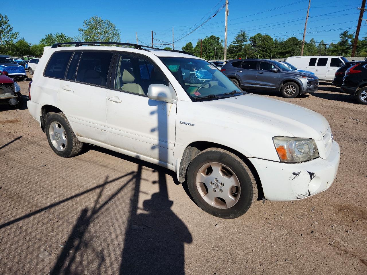 2005 Toyota Highlander Limited White vin: JTEEP21A450084007